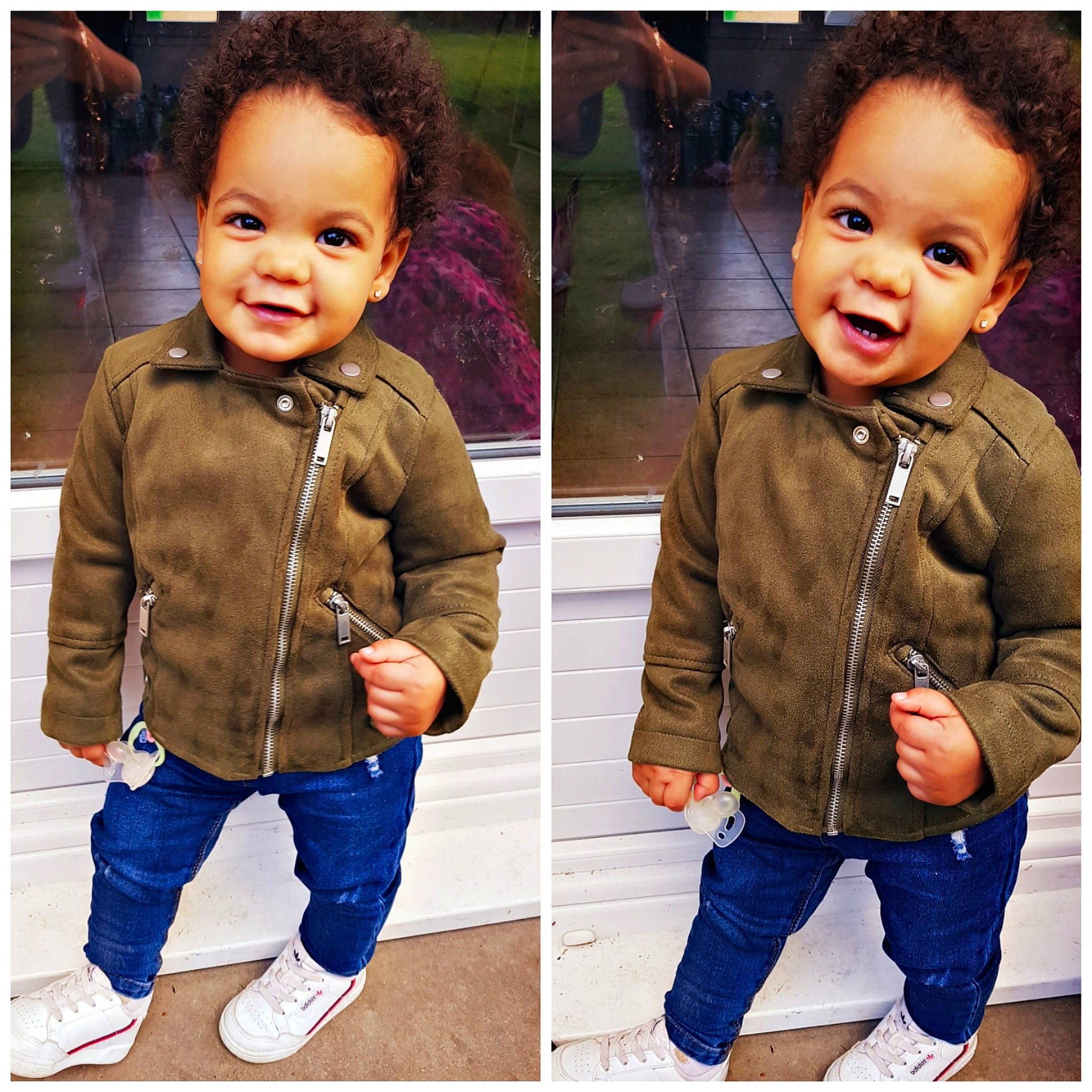 Sianna participe au concours pour gagner de l'argent avec cette photo : baby, bow_tie, child, child_model, clothing, cool, design, face, fashion, head, hood, jacket, jeans, outerwear, person, product, sleeve, suit, textile, toddler