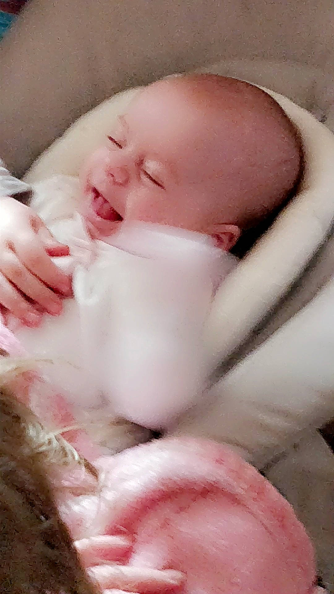 Emma-rose joined the competition — help win amazing prizes! baby, cheek, comfort, dress, eye, eyelash, fur, gesture, linens, lip, mouth, nail, neck, nose, peach, person, pink, skin, textile, thumb