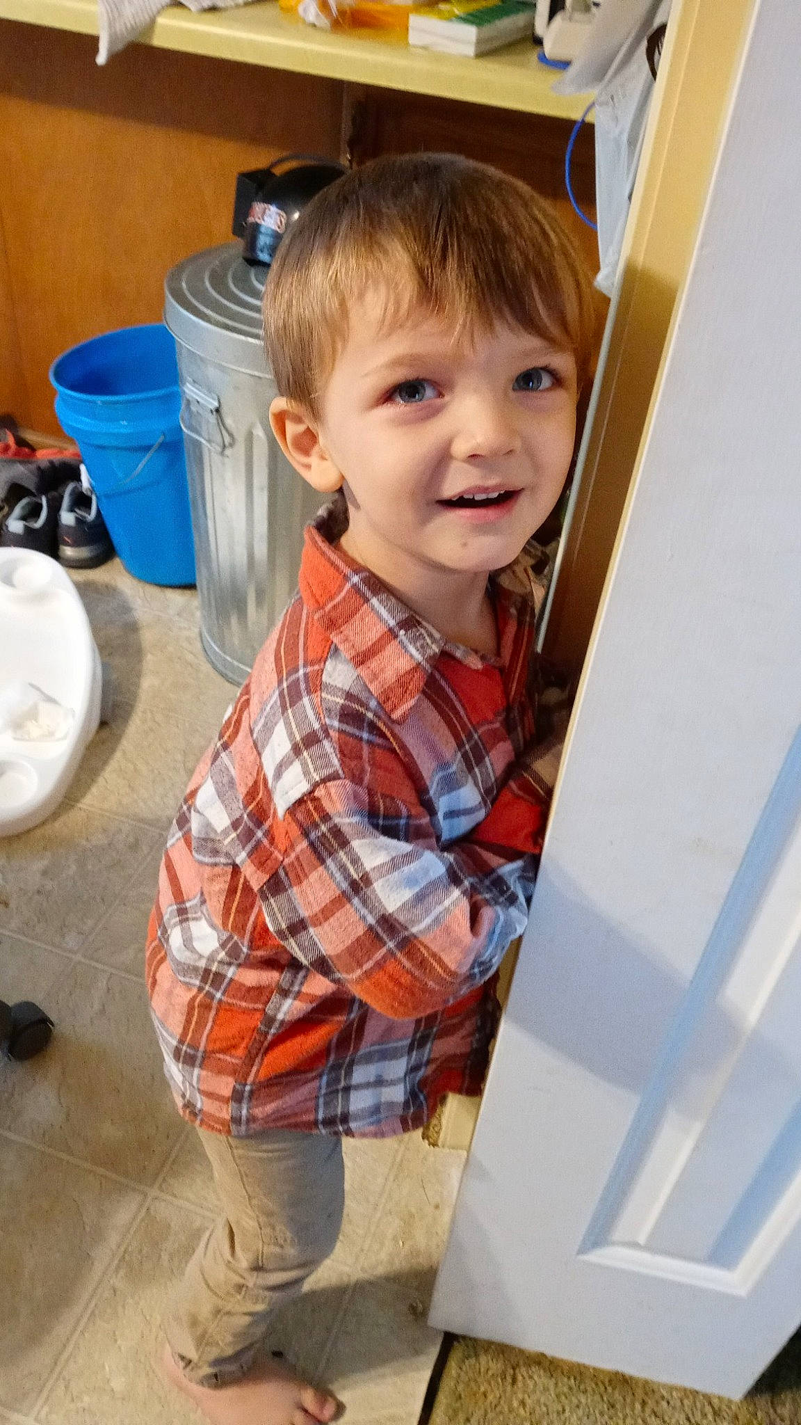Karsen joined the competition — help win amazing prizes! child, collar, denim, dress_shirt, drink, flooring, fun, happy, pattern, person, plaid, sitting, sleeve, smile, t_shirt, tartan, toddler, varnish, wood, wood_stain