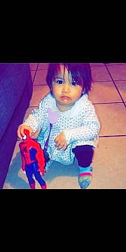 Annarose joined the competition — help win amazing prizes! black_hair, cheek, child, cool, forehead, hair, hair_coloring, human, long_hair, nose, person, pink, play, purple, toddler, violet, wig