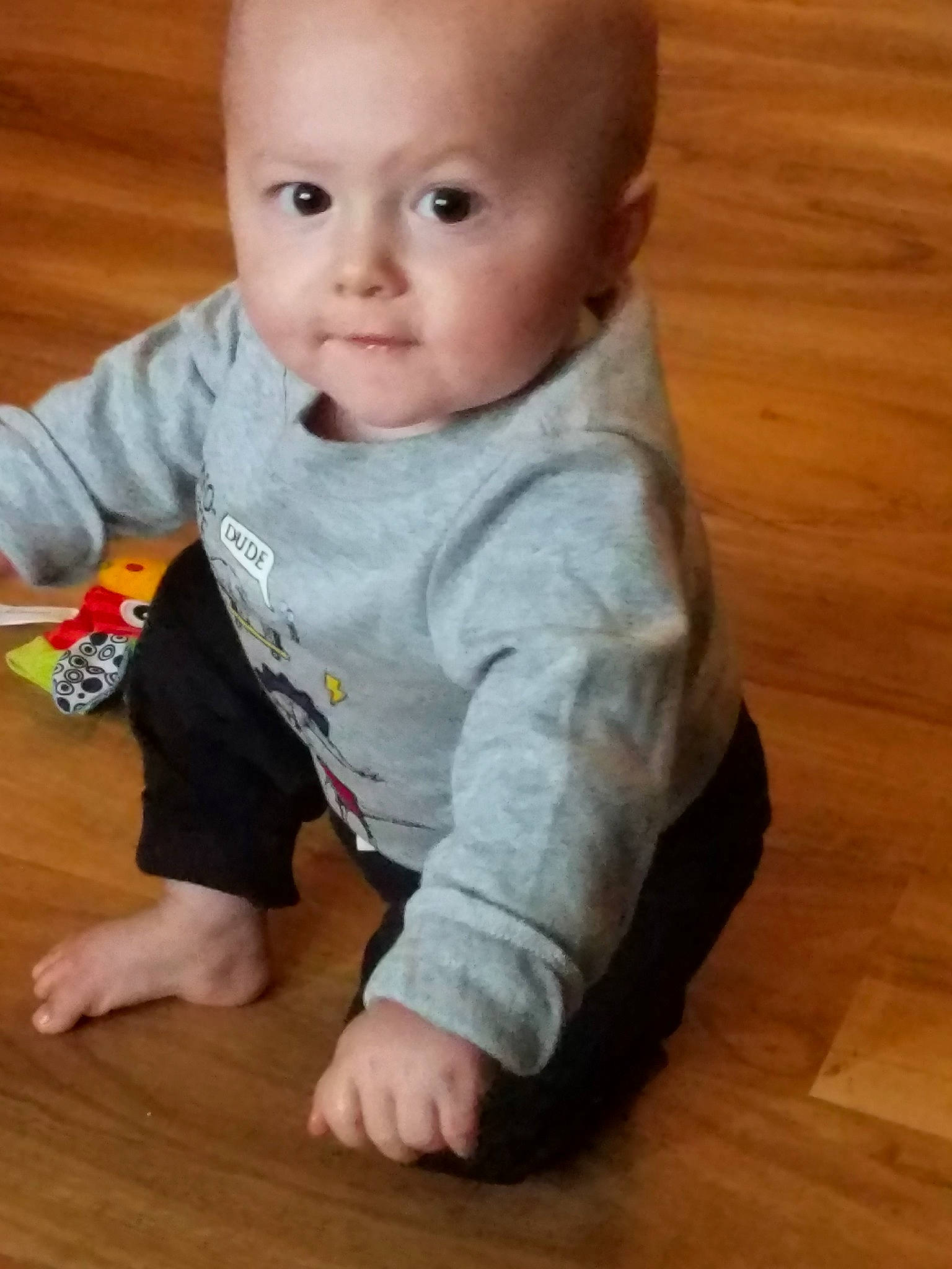 Cyrus is registered to the contest to win money with this photo: boy, cheek, child, crawling, infant, person, play, product, sitting, skin, toddler