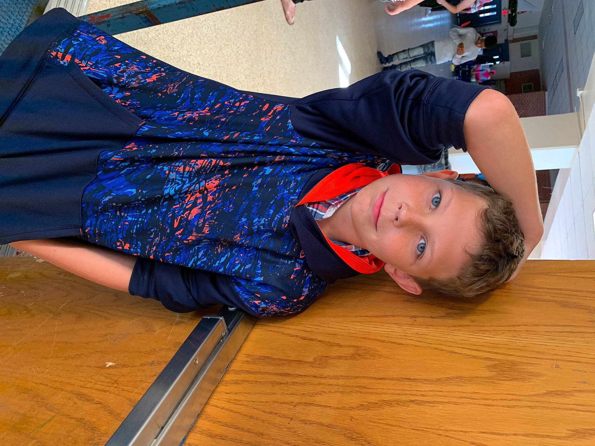 Kaydon joined the competition — help win amazing prizes! blue, electric_blue, floor, flooring, person