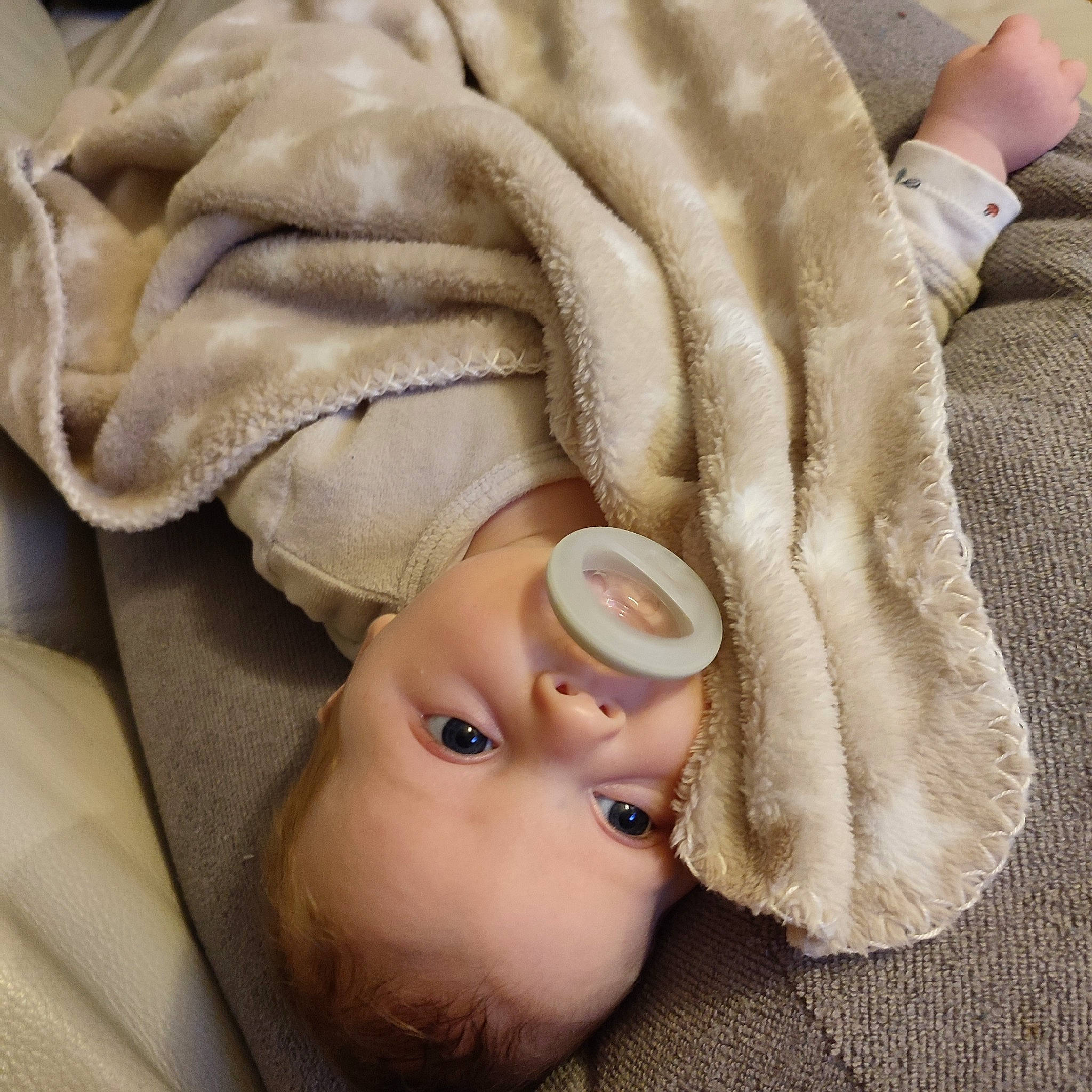 Noan participe au concours pour gagner de l'argent avec cette photo : baby, baby_sleeping, baby_toddler_clothing, beige, cheek, child, comfort, eyelash, finger, fur, fur_clothing, gesture, linens, lip, pattern, person, skin, sleeve, textile, thumb