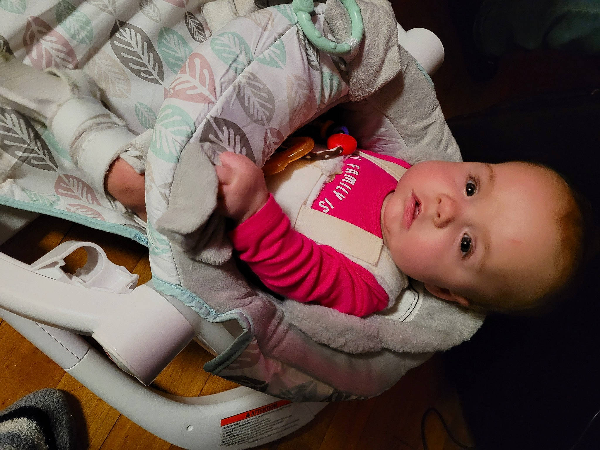 Arlyn is registered to the contest to win money with this photo: arm, baby, baby_carriage, baby_products, baby_sleeping, baby_toddler_clothing, carmine, cheek, child, comfort, hand, mouth, person, room, sitting, skin, smile, t_shirt, tire, toddler