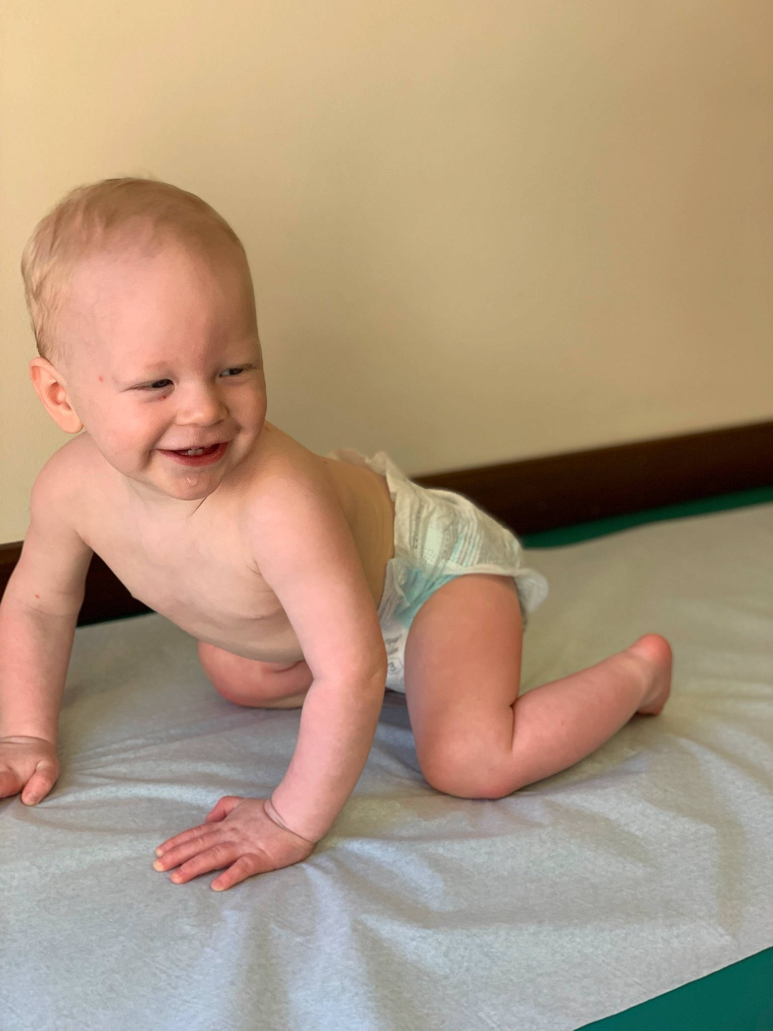 Evan joined the competition — help win amazing prizes! arm, baby, cheek, child, crawling, diaper, finger, floor, flooring, hand, joint, joy, knee, leg, muscle, person, sitting, skin, smile, stomach