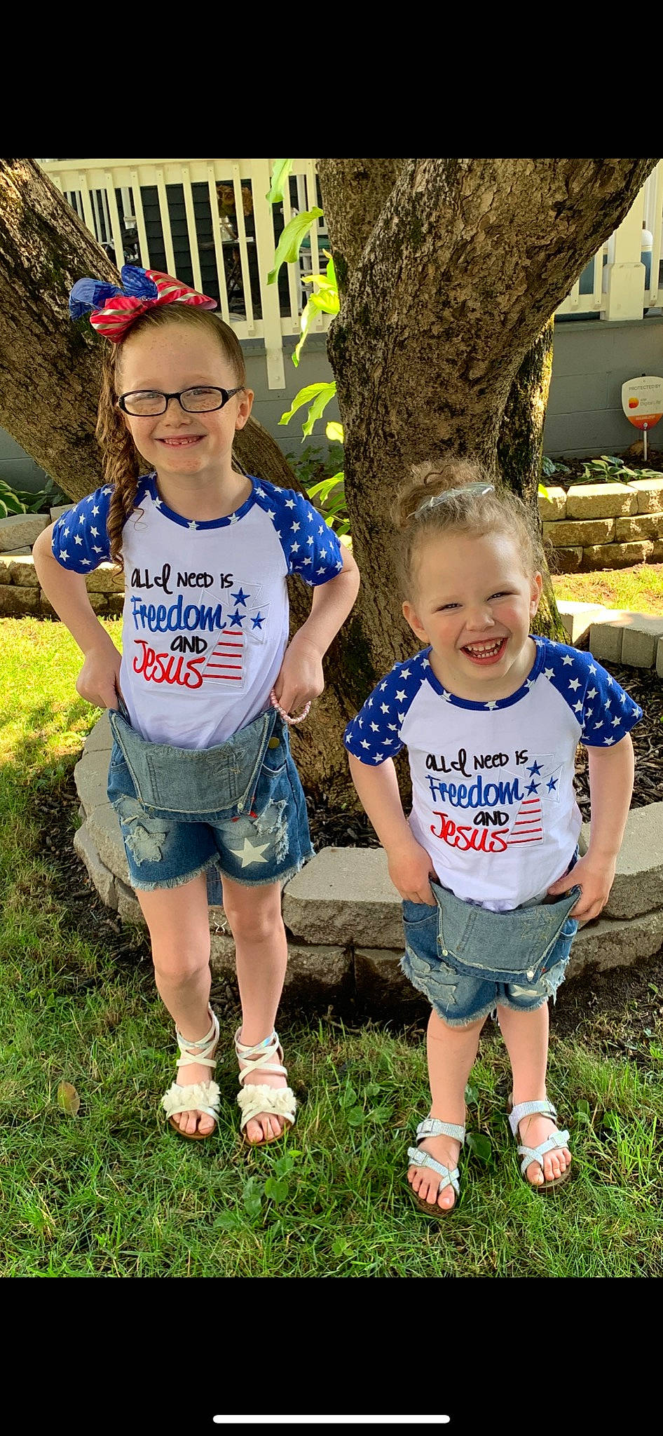 Kori joined the competition — help win amazing prizes! child, denim, fun, grass, jeans, joy, outerwear, people, person, plant, shorts, sibling, smile, t_shirt, toddler, tree, vacation