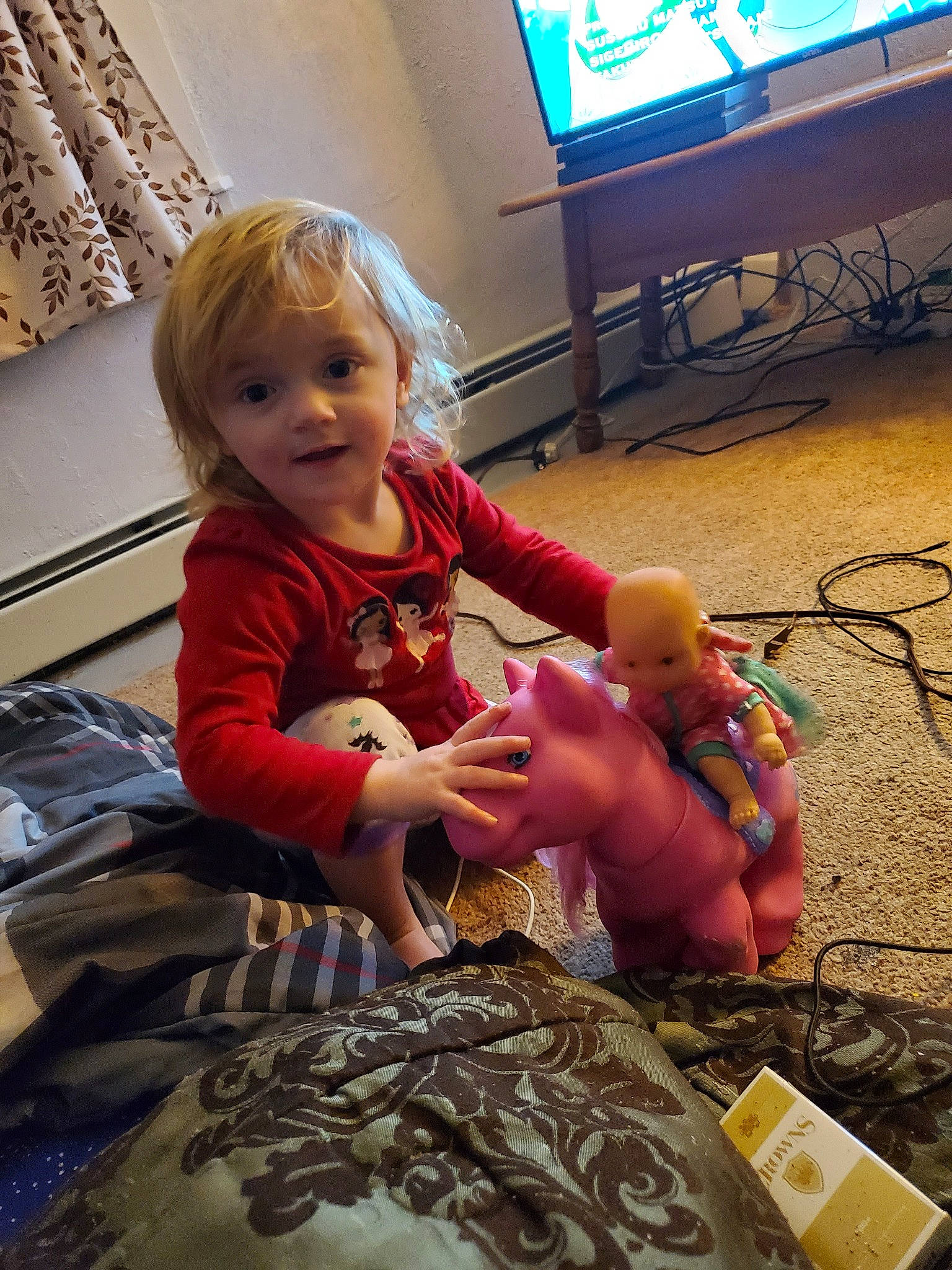 Cierra is registered to the contest to win money with this photo: adaptation, baby, child, fun, person, play, sitting, toddler