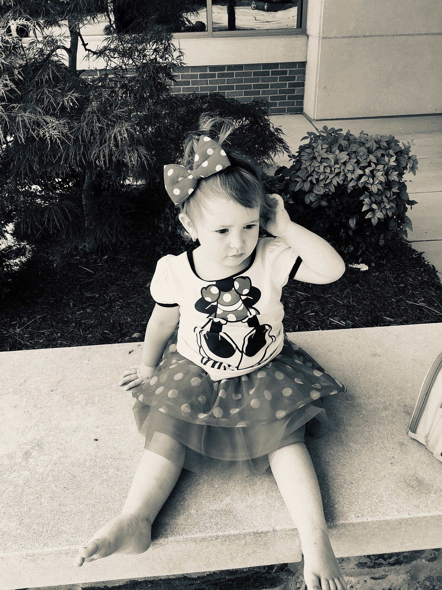 Amiyah joined the competition — help win amazing prizes! black_and_white, child, child_model, dress, fun, leg, monochrome, monochrome_photography, people, person, photograph, photography, play, retro_style, sitting, smile, snapshot, standing, style, toddler