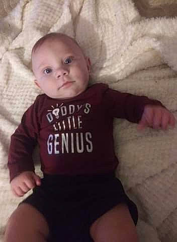 Castiel joined the competition — help win amazing prizes! arm, baby, baby_toddler_clothing, cheek, child, cool, eye, face, facial_expression, head, human, leg, nose, person, product, sitting, skin, sleeve, smile, t_shirt