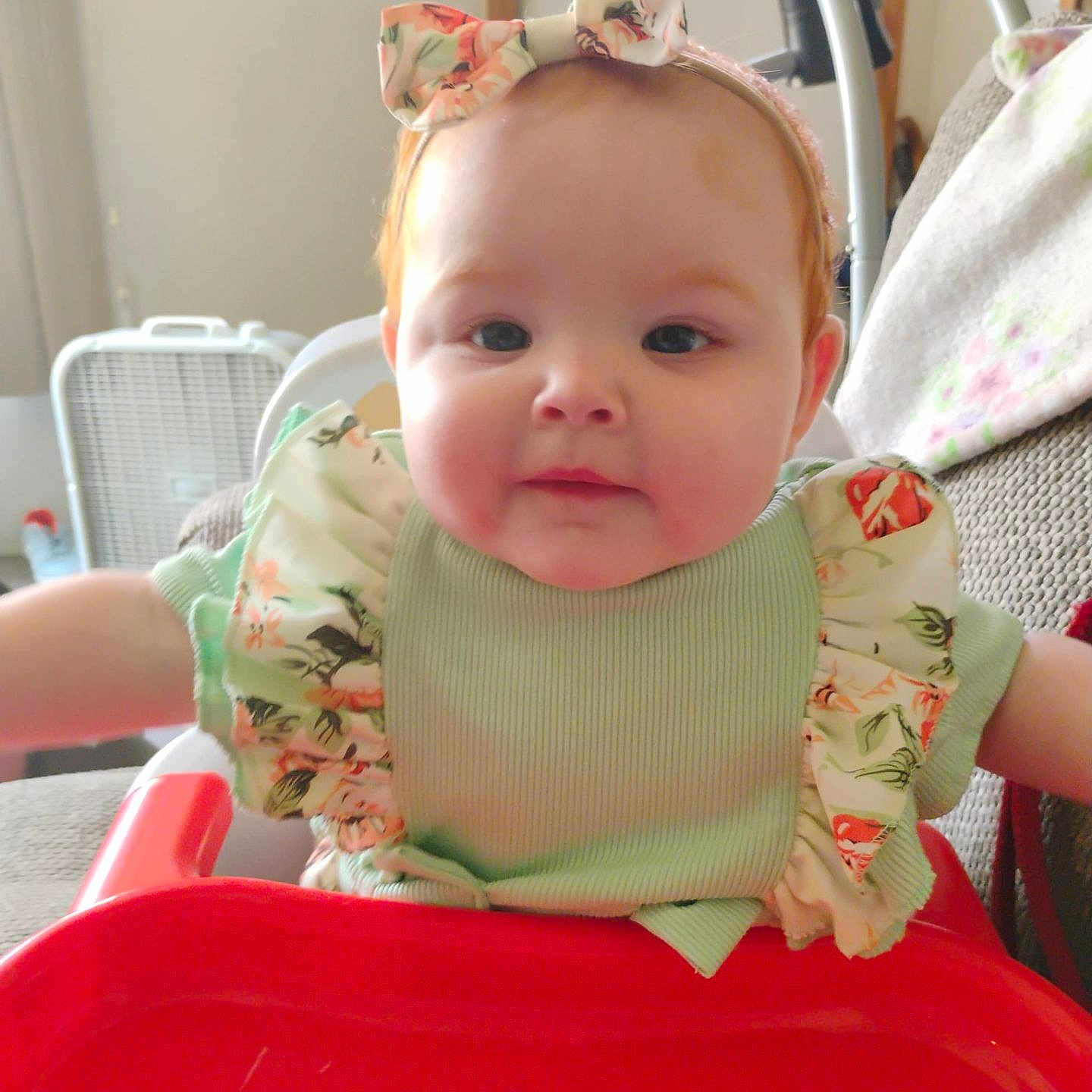 Charlotte-Renee joined the competition — help win amazing prizes! accessories, baby, bonnet, chair, clothing, cushion, cutlery, dress, face, furniture, hat, head, homedecor, indoors, person, photography, portrait, sitting, spoon, toy