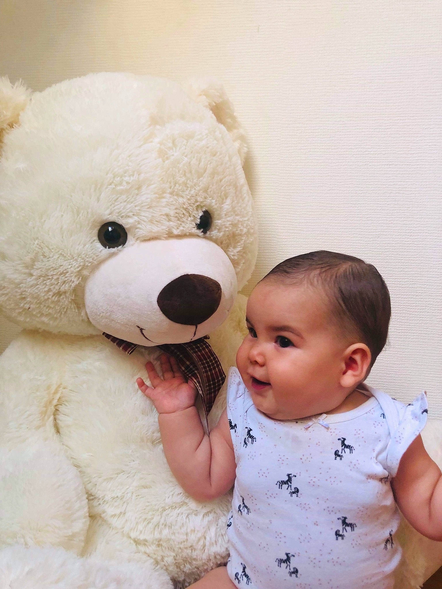 Inna a rejoint le concours — aidez-le/la à gagner de superbes lots ! baby, bear, child, happy, interaction, nose, person, plush, skin, smile, stuffed_toy, teddy_bear, toddler, toy