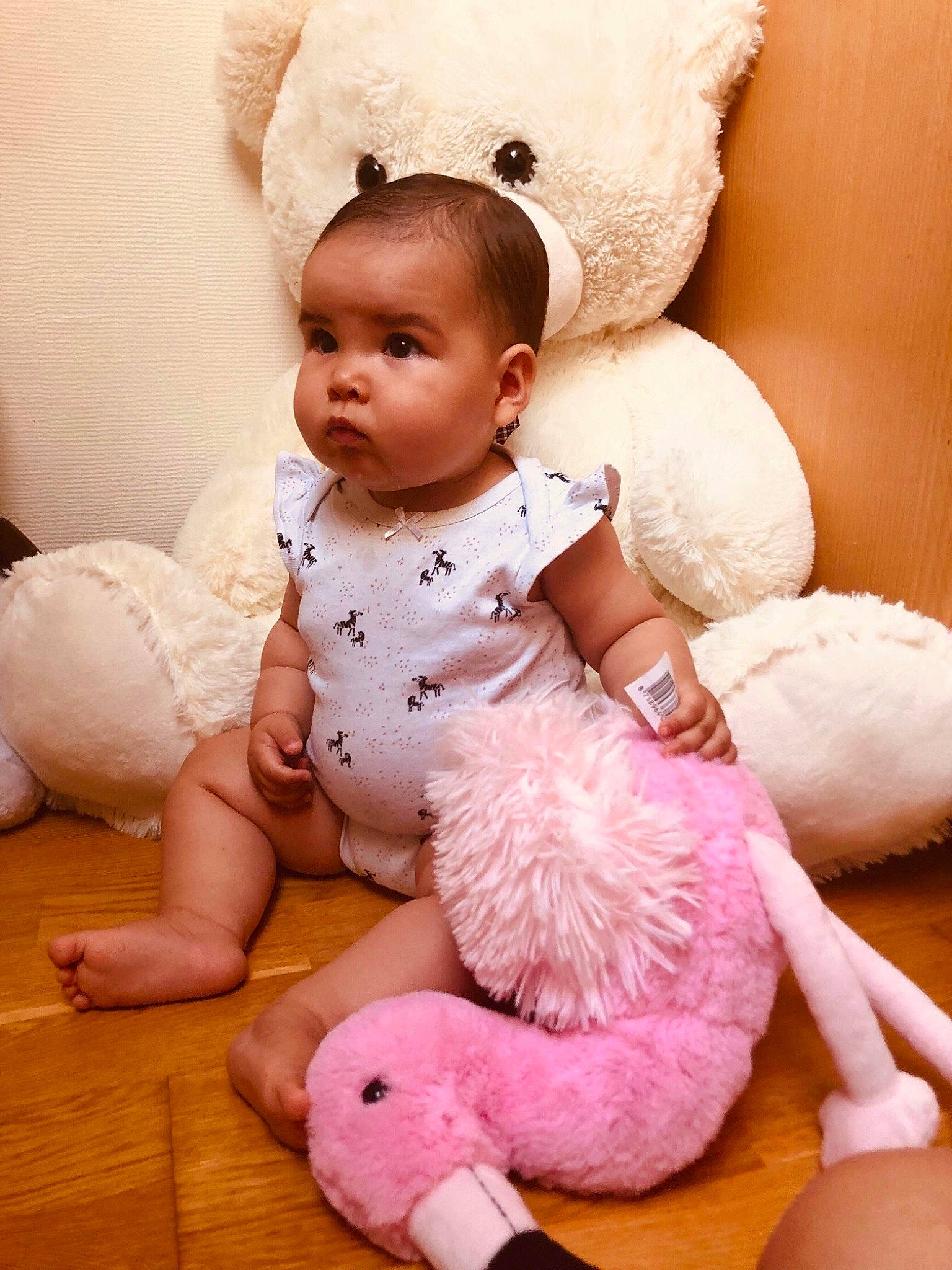 Inna participe au concours pour gagner de l'argent avec cette photo : baby, baby_toddler_clothing, child, fur, person, pink, skin, stuffed_toy, toddler