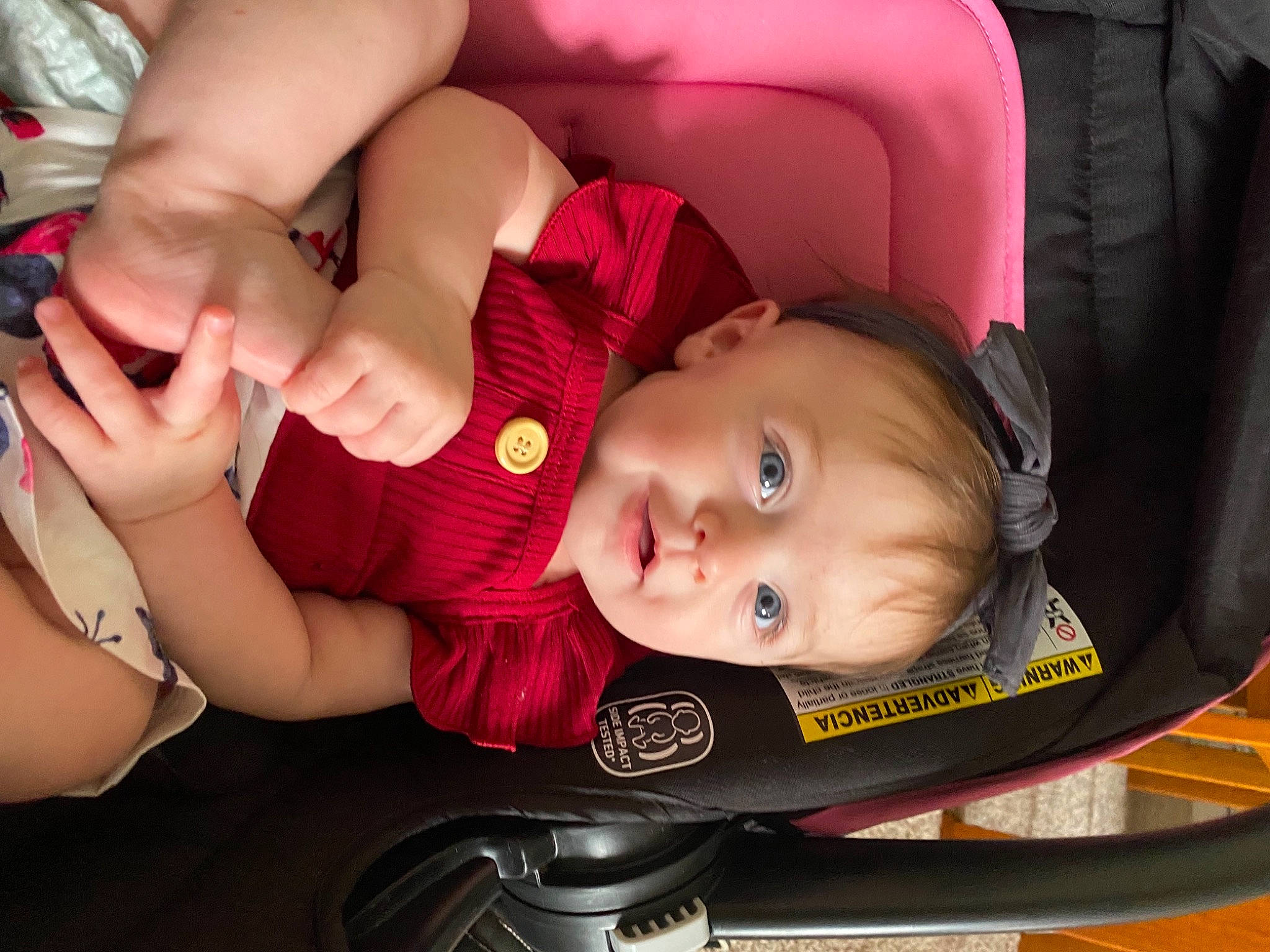 Kylene joined the competition — help win amazing prizes! arm, baby, baby_carriage, baby_toddler_clothing, beauty, car_seat, cheek, child, comfort, eyelash, facial_expression, finger, hairstyle, hand, iris, mammal, mouth, person, product, skin