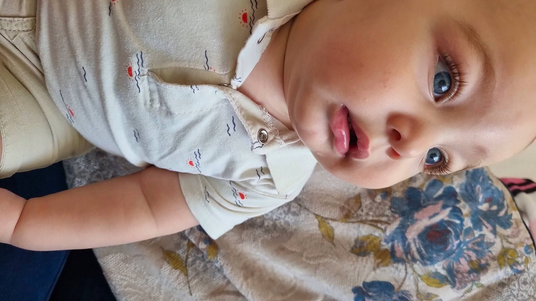 Ibrahim participe au concours pour gagner de l'argent avec cette photo : baby, baby_toddler_clothing, blond, cheek, collar, comfort, eyelash, grass, happy, human_body, lip, mouth, neck, nose, outerwear, pattern, person, skin, sleeve, textile