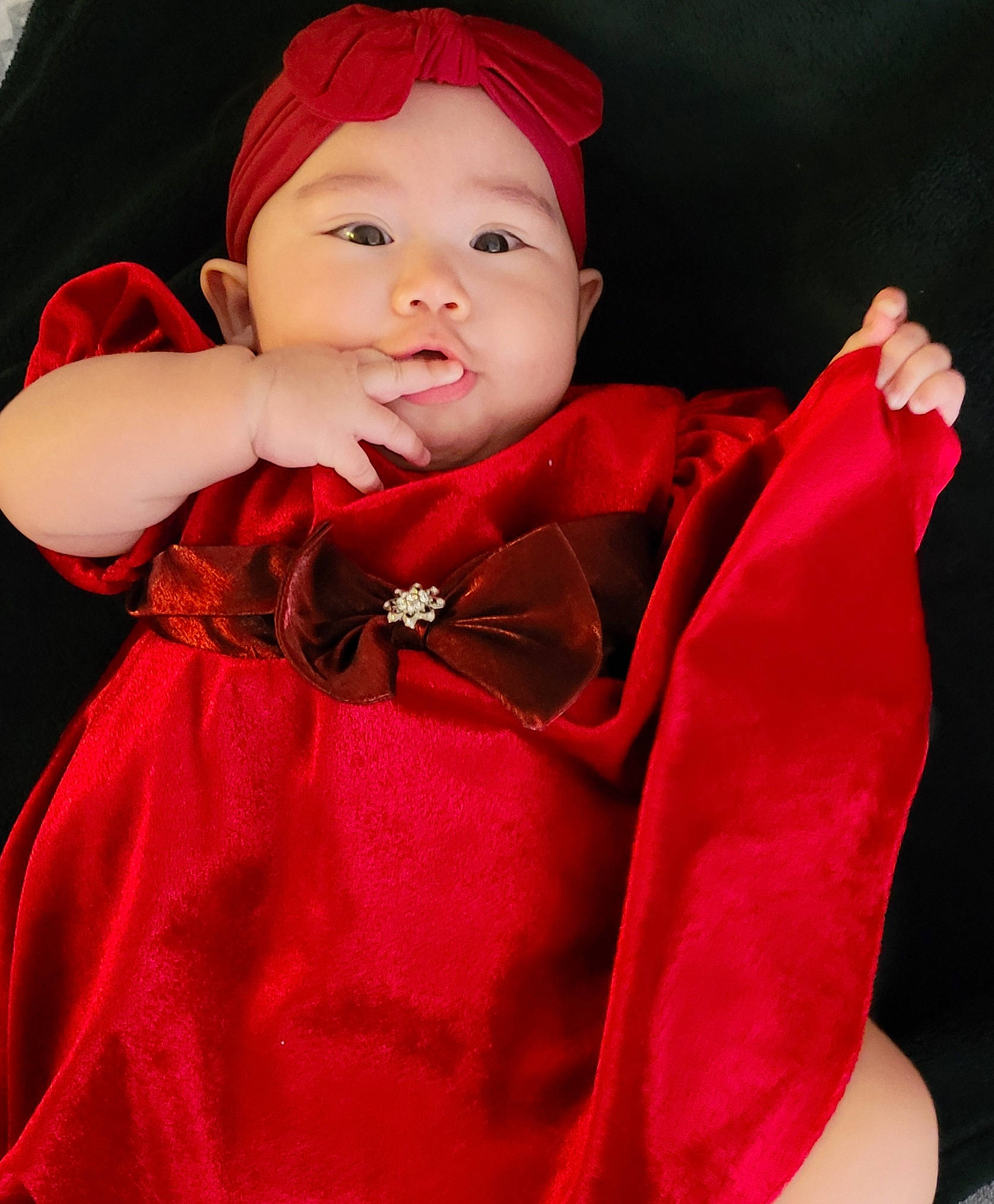 Lucina joined the competition — help win amazing prizes! arm, baby, baby_toddler_clothing, chin, collar, dress, eye, face, hand, hat, headgear, headwear, human_body, lip, neck, orange, person, pink, skin, sleeve