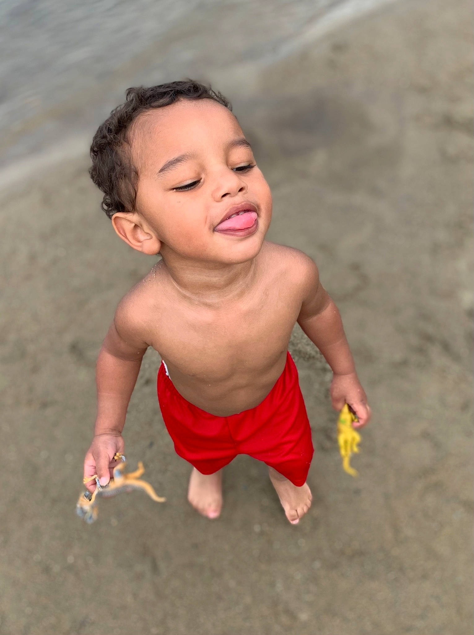 Daryl joined the competition — help win amazing prizes! abdomen, baby, barechested, barefoot, bathing, chest, child, chin, flash_photography, foot, fun, gesture, happy, leisure, people_on_beach, person, recreation, sand, skin, toddler