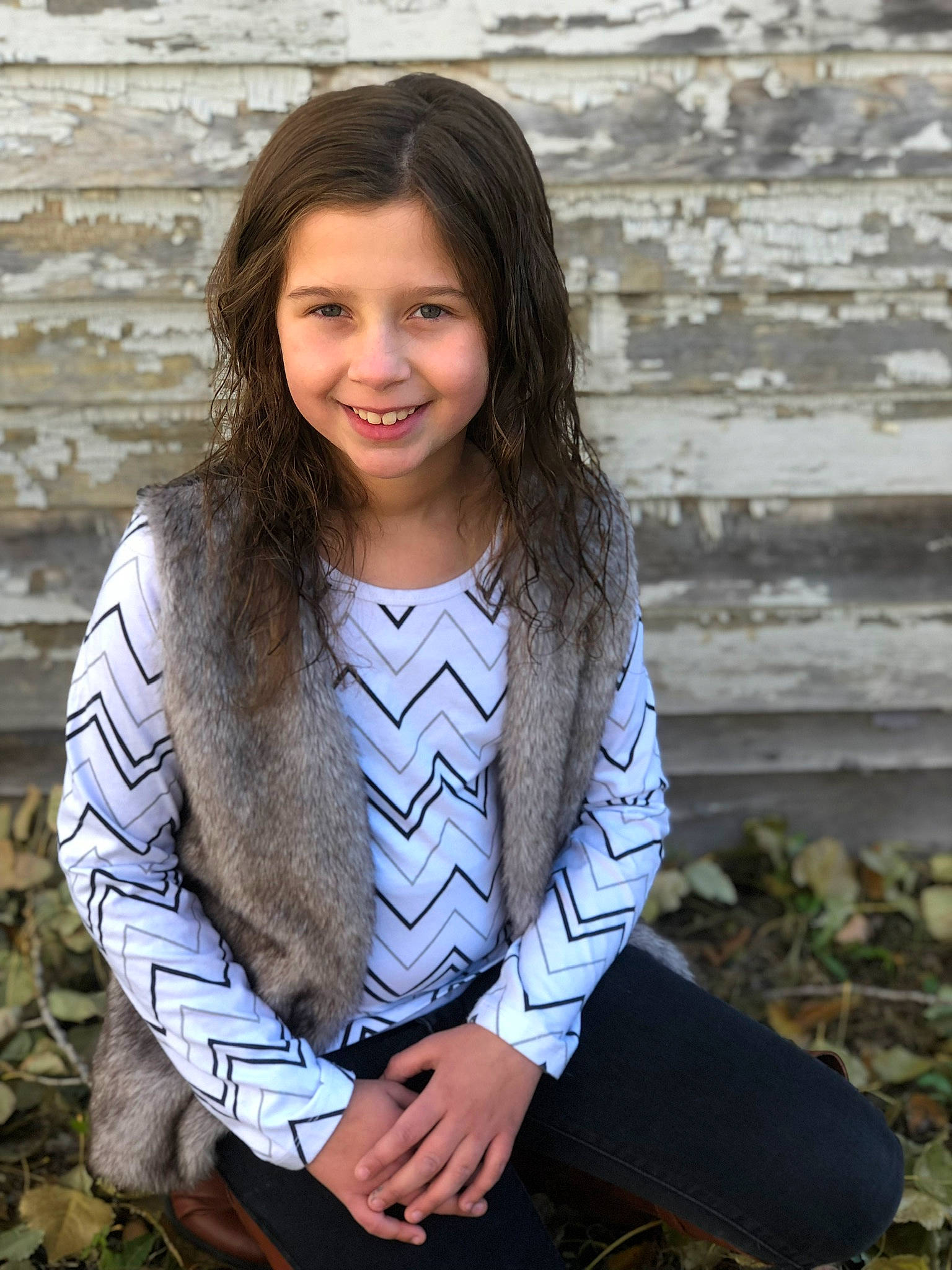 Madison is registered to the contest to win money with this photo: beauty, blazer, blue, brown_hair, child, child_model, jacket, jeans, joy, long_hair, outerwear, pattern, person, photo_shoot, photography, portrait, portrait_photography, sitting, smile, sweater