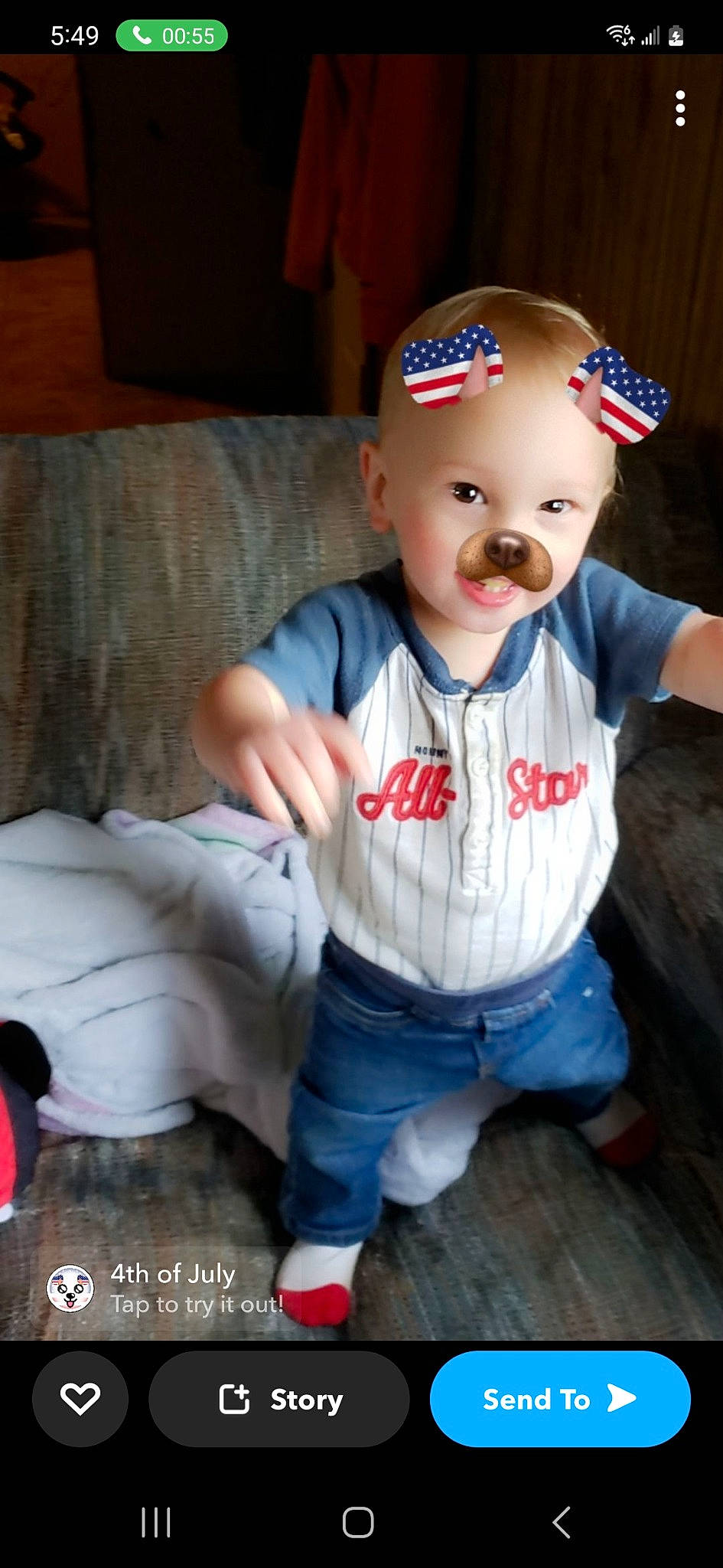 Paxton joined the competition — help win amazing prizes! baby, baby_toddler_clothing, baseball_cap, cap, child, costume, couch, electric_blue, fashion_accessory, fictional_character, flooring, fun, happy, person, personal_protective_equipment, sitting, sleeve, smile, t_shirt, toddler