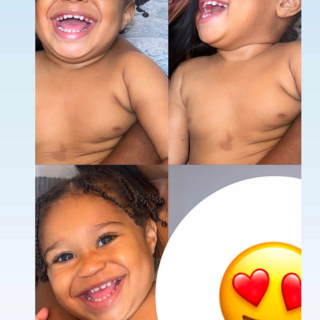 Mesziah is registered to the contest to win money with this photo: braided_hair, child, close_up, collage, cute, emotional, expression, face, happy, indoor, joyful, laughing, natural_light, person, playful, portrait, skin, smiling, toddler, young_child