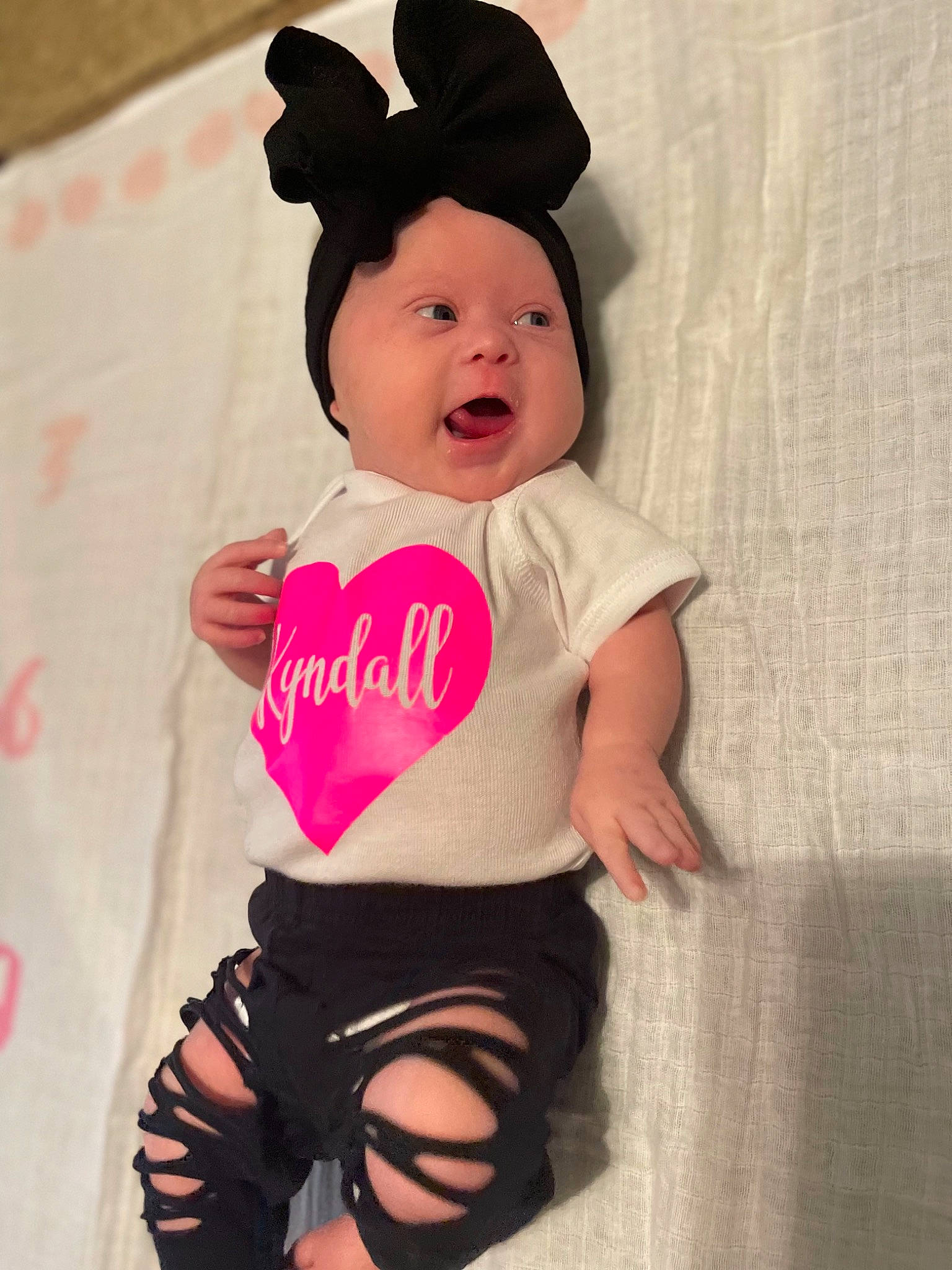 Kyndall joined the competition — help win amazing prizes! abdomen, arm, baby, baby_toddler_clothing, costume_hat, finger, happy, headwear, human_body, knee, neck, person, pink, shorts, skin, sleeve, stomach, t_shirt, thigh, toddler