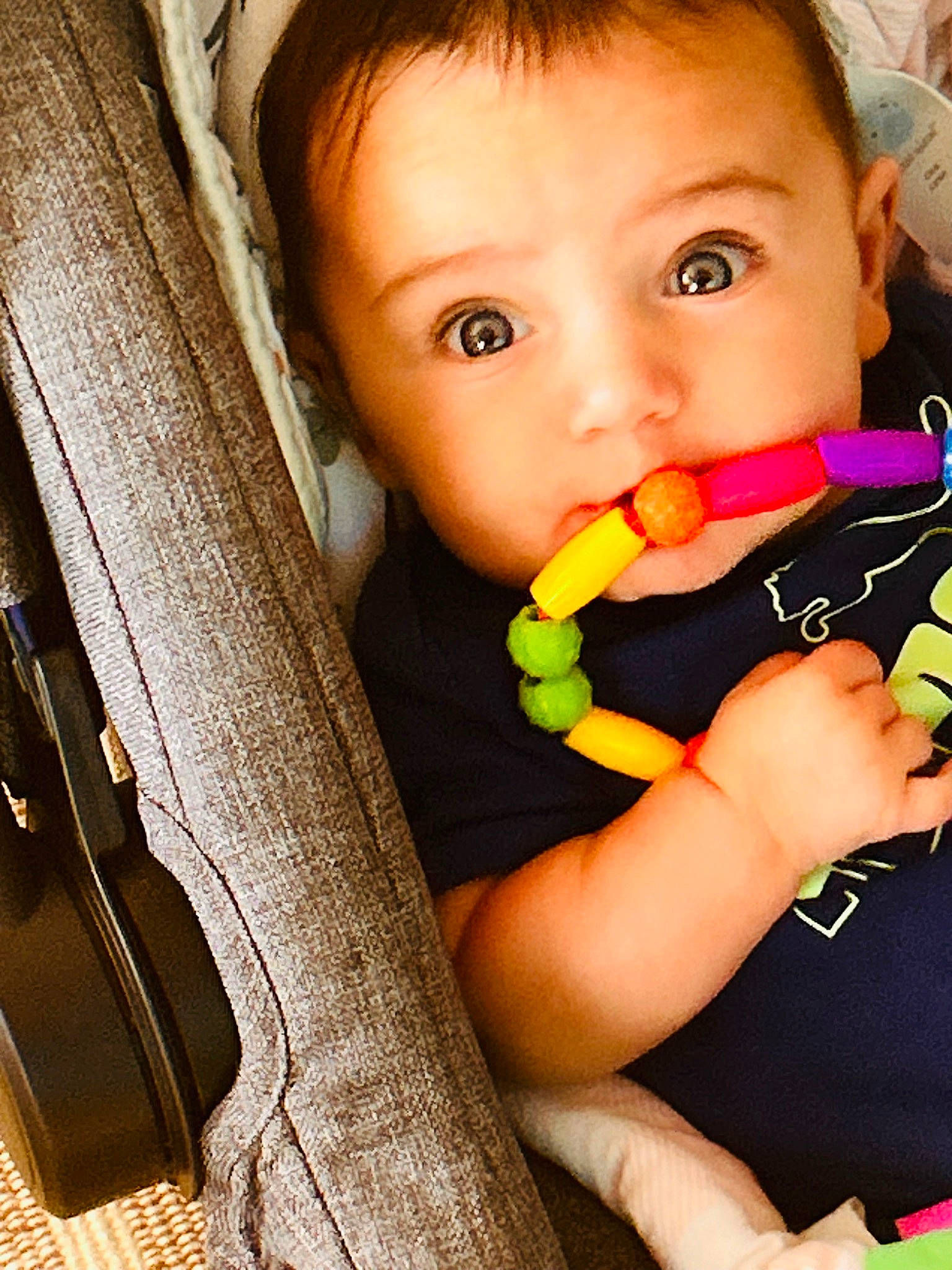 Kayson joined the competition — help win amazing prizes! baby, baby_playing_with_toys, baby_products, baby_toddler_clothing, cheek, child, eyelash, finger, fun, happy, hardwood, head, iris, nail, nose, person, string_instrument, thumb, toddler, toy