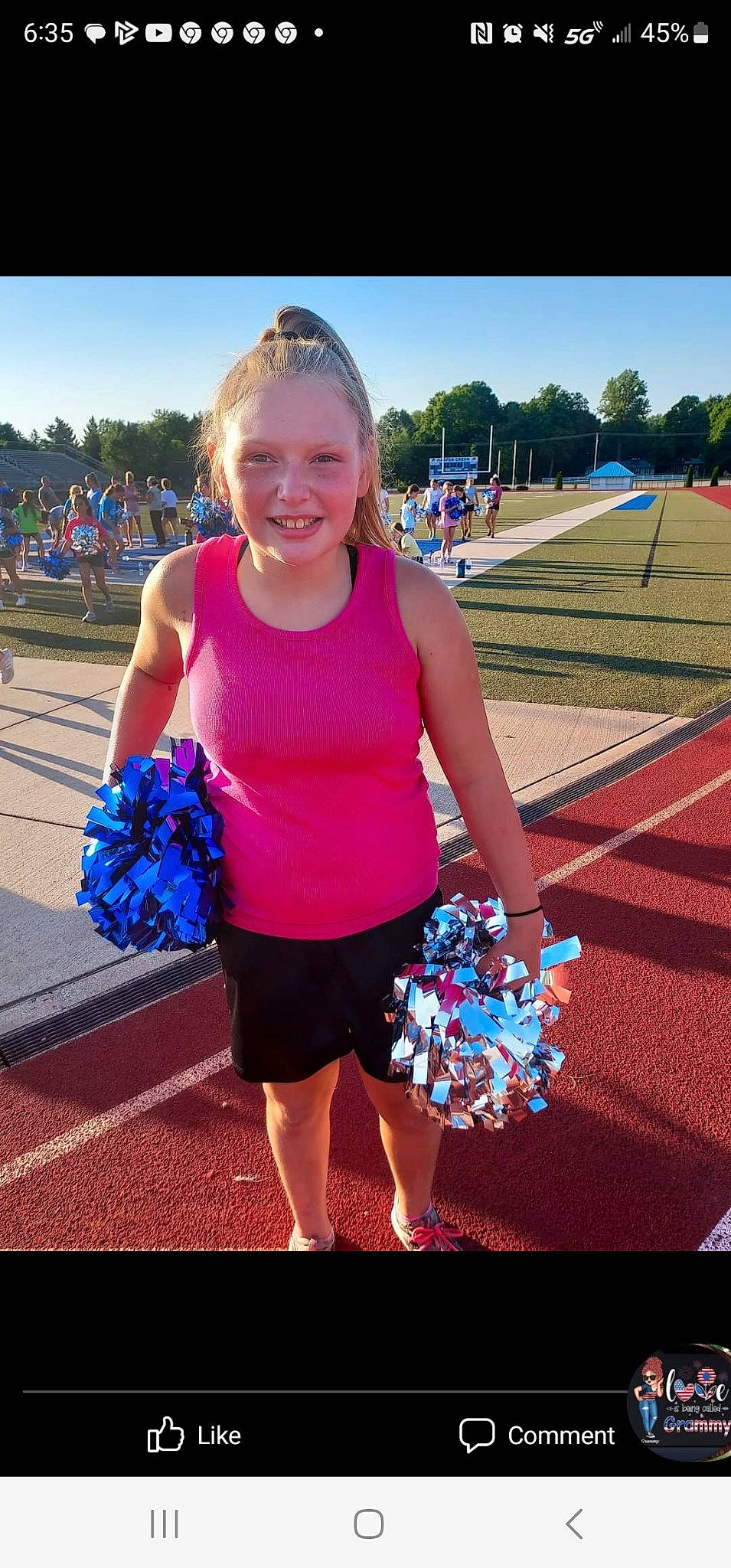 Jazmyn is registered to the contest to win money with this photo: electric_blue, event, flower, fun, grass, happy, human_leg, joy, leisure, magenta, pattern, person, pink, recreation, sky, smile, summer, t_shirt, thigh, toddler