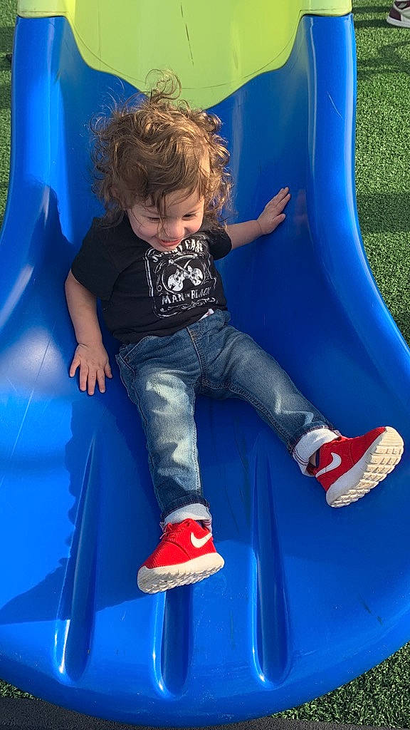 Amias joined the competition — help win amazing prizes! beauty, blue, child, chute, electric_blue, fun, green, leg, leisure, outdoor_play_equipment, outdoor_recreation, person, photograph, playground, recreation, red, snapshot, style, toddler, white