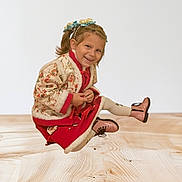 Clara-Maria participe au concours pour gagner de l'argent avec cette photo : boots, child, cute, fashion, floor, floral_jacket, girl, hair_accessory, happy, indoor, jumping, pigtails, pink_boots, playful, portrait, red_clothing, smiling, tights, wooden_floor, young