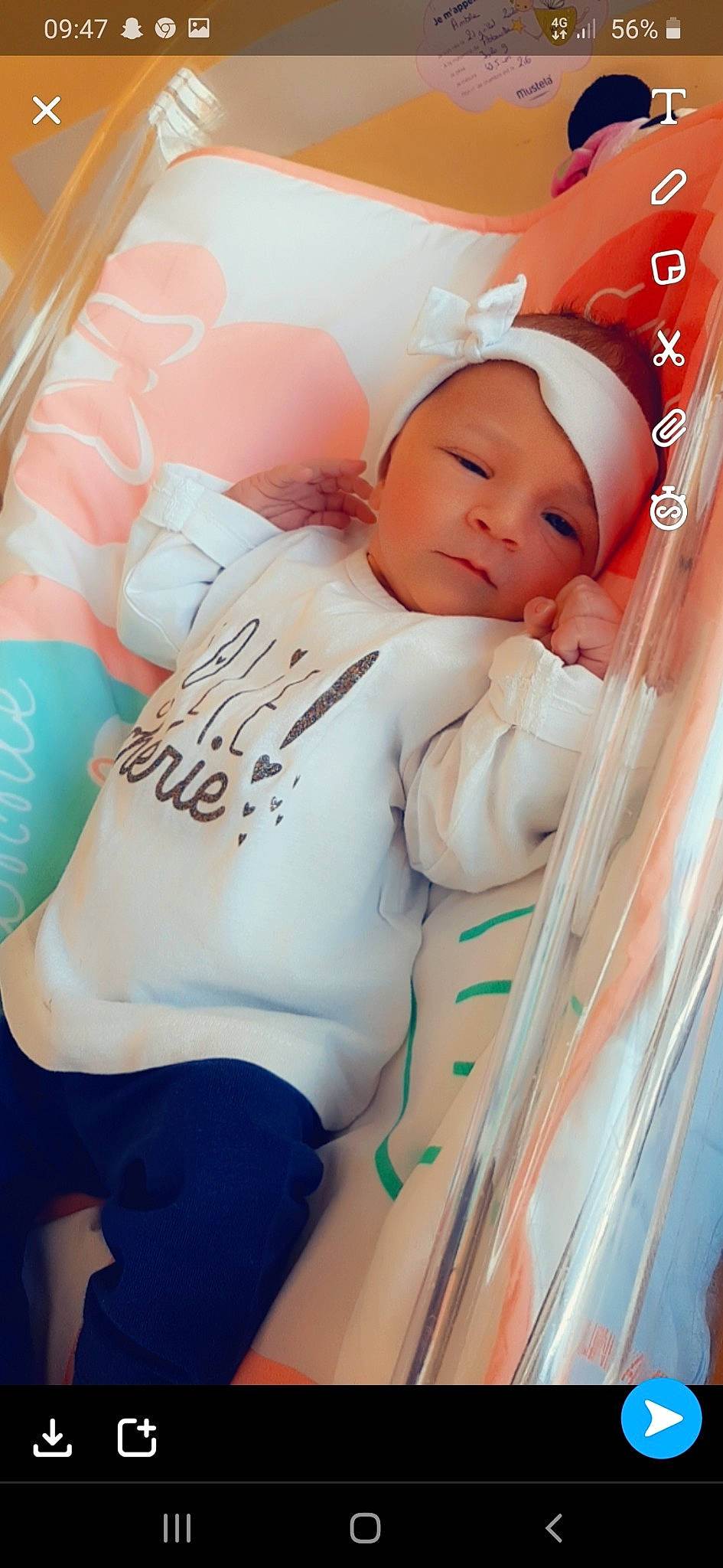 Ambre a rejoint le concours — aidez-le/la à gagner de superbes lots ! baby, baby_products, birth, cheek, child, happy, headwear, infant_bed, nap, nose, person, pink, product, skin, sleep, smile, toddler