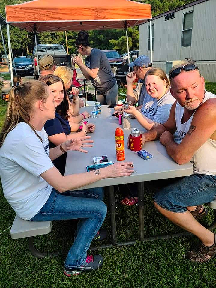 Riley joined the competition — help win amazing prizes! bottle, chair, community, event, fun, grass, jeans, joy, leisure, outdoor_furniture, outdoor_table, person, plant, recreation, sharing, shorts, smile, summer, sunglasses, t_shirt