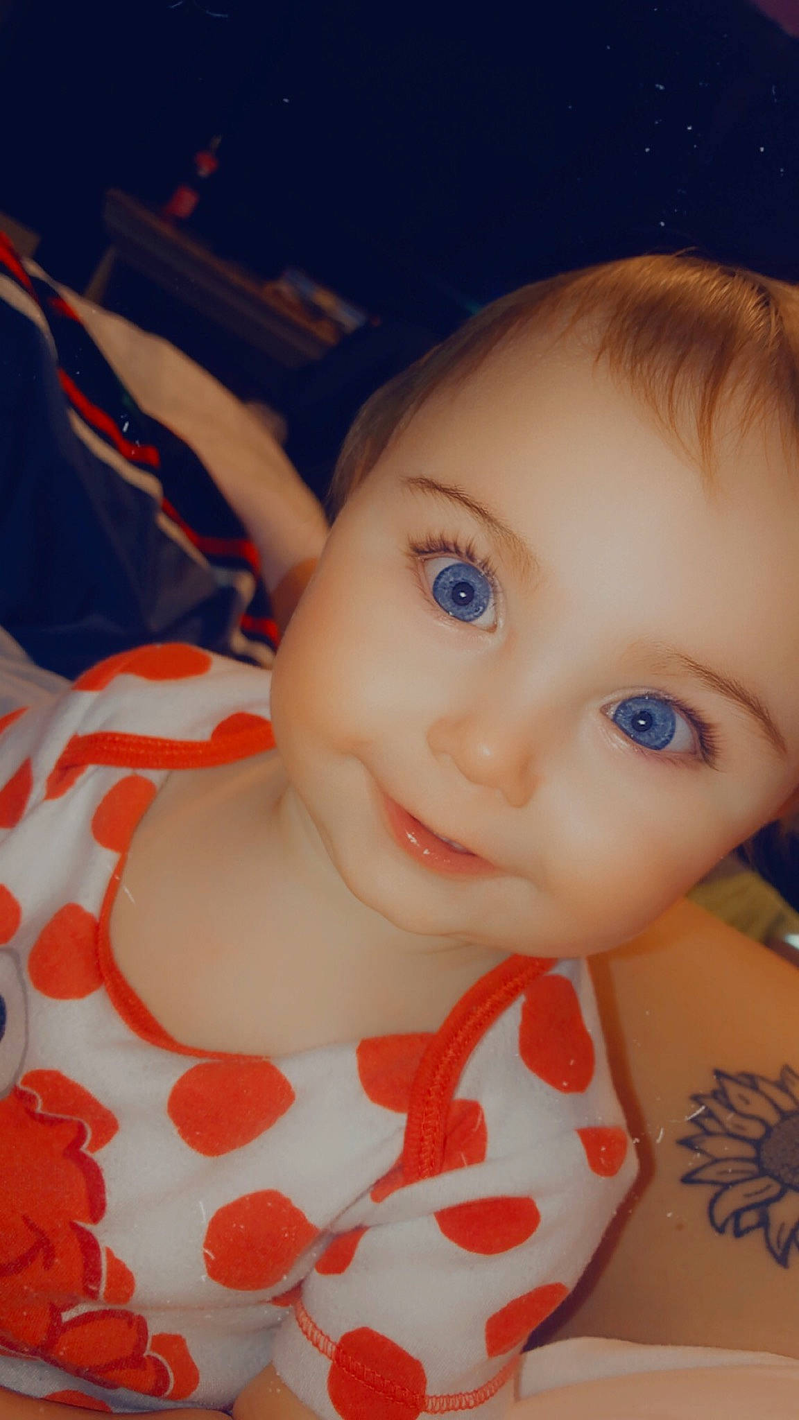 Nevaeh is registered to the contest to win money with this photo: baby, baby_toddler_clothing, cheek, chin, eye, eyebrow, eyelash, facial_expression, forehead, fun, happy, head, human_body, iris, lip, mouth, nose, person, skin, smile