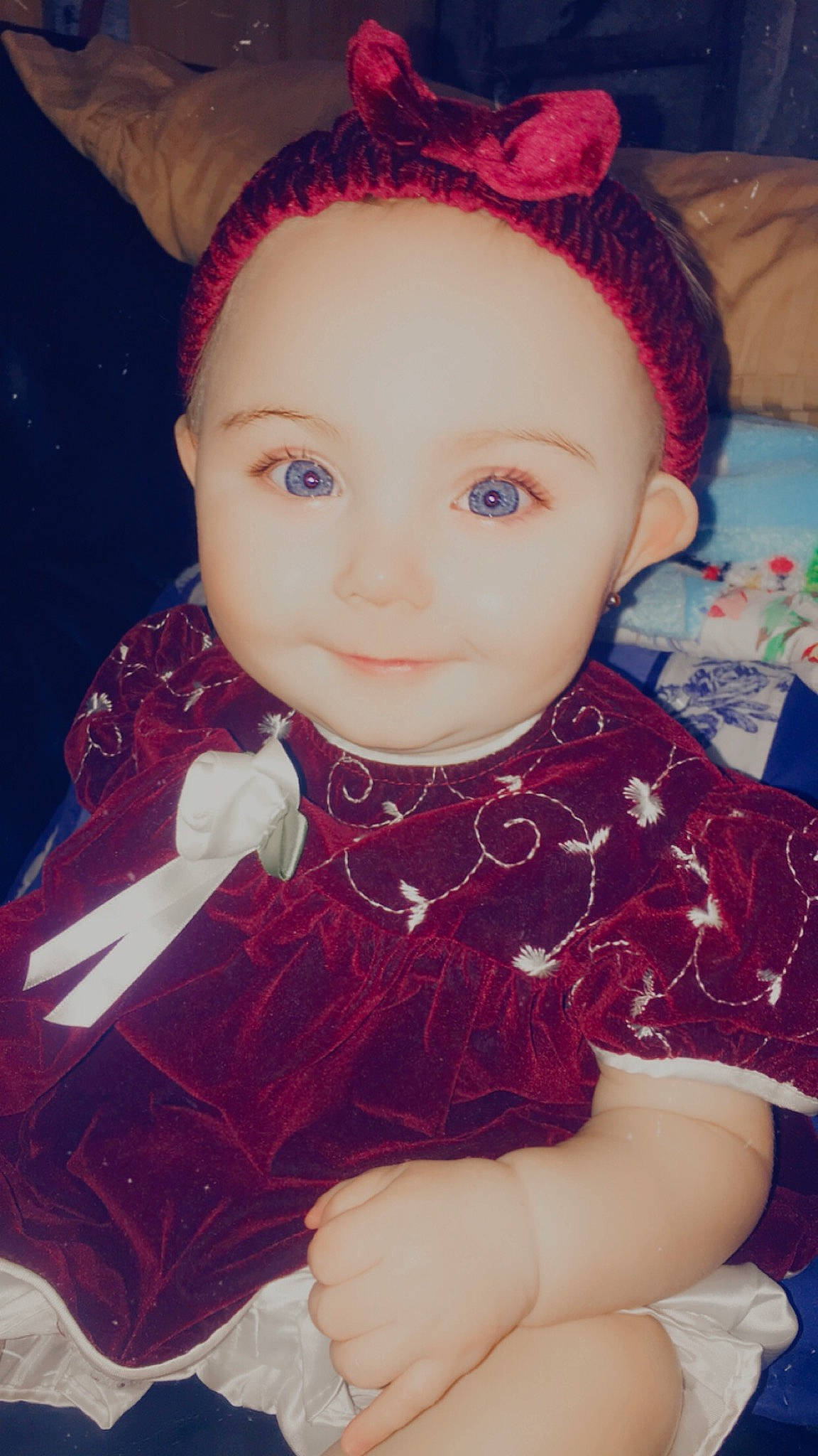 Nevaeh joined the competition — help win amazing prizes! baby_toddler_clothing, bow_tie, cap, cheek, chin, doll, eye, eyelash, forehead, head, headgear, iris, lip, organ, outerwear, person, pink, skin, sleeve, toy