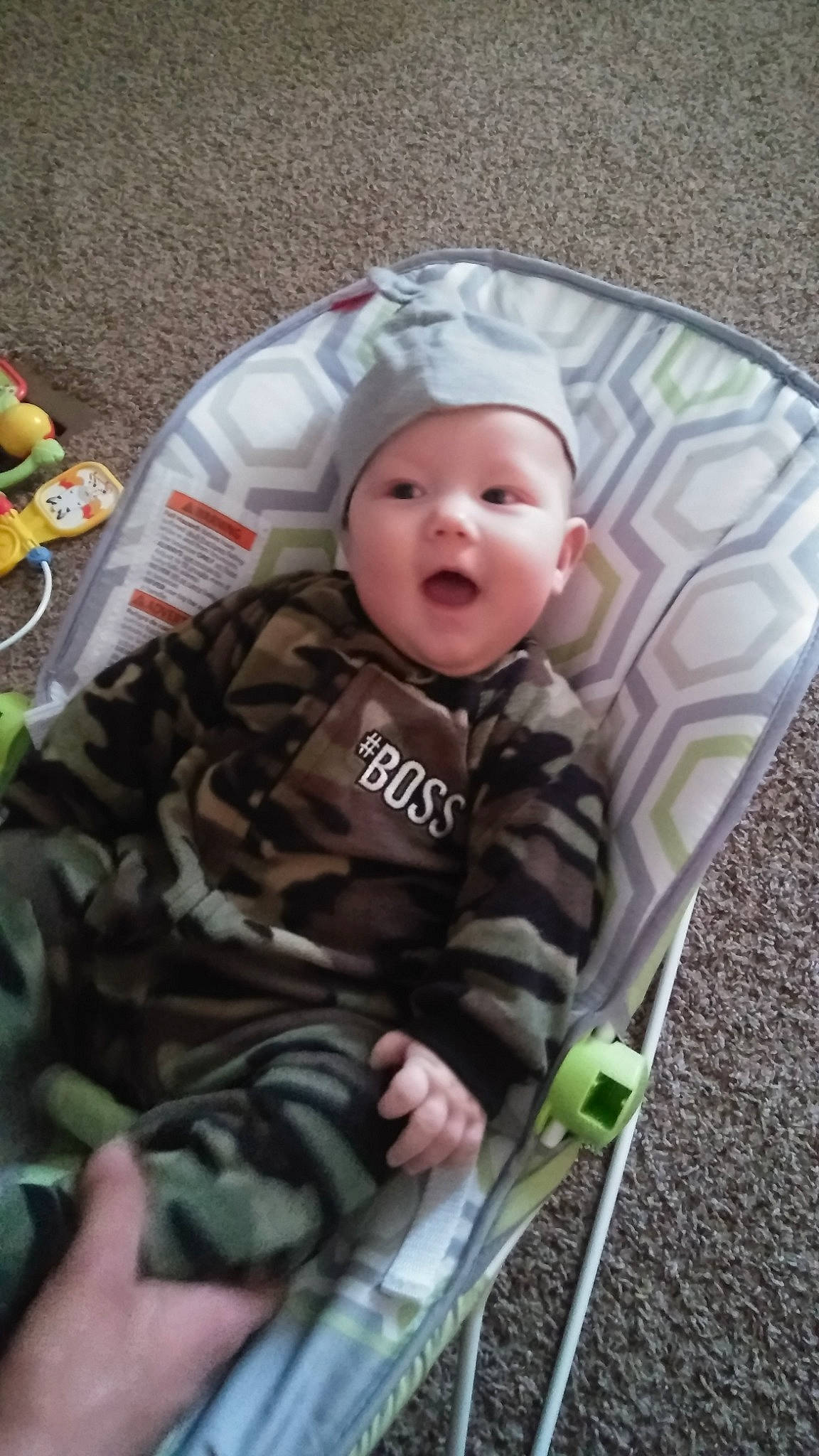 Greyson joined the competition — help win amazing prizes! baby, baby_products, baby_toddler_clothing, child, person, product, surprise, toddler