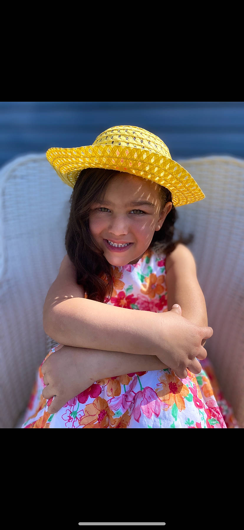 Riniyah is registered to the contest to win money with this photo: beauty, blue, cool, dress, facial_expression, flash_photography, fun, grass, happy, hat, headgear, headwear, joy, leisure, light, magenta, people_in_nature, person, photograph, skin