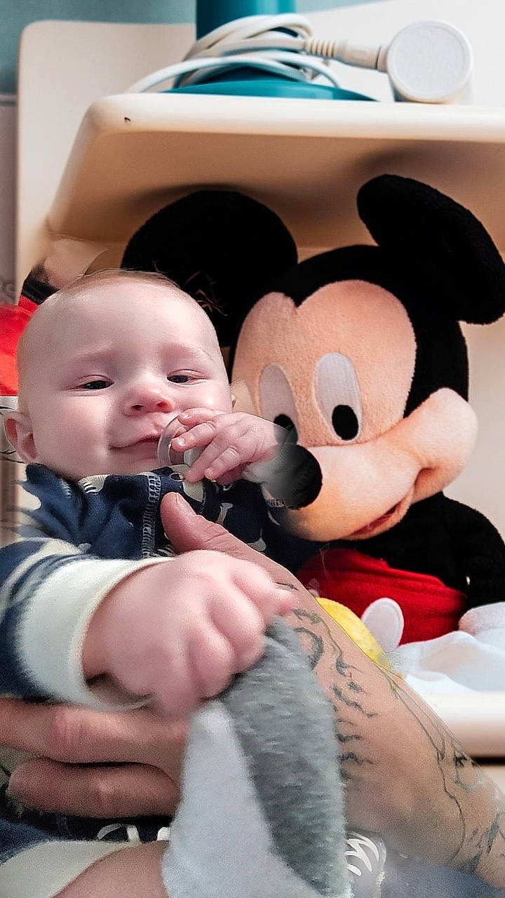 Easton joined the competition — help win amazing prizes! baby, baby_products, baby_toddler_clothing, carmine, cheek, child, comfort, fun, fur, happy, mascot, person, pink, plush, skin, smile, stuffed_toy, teddy_bear, toddler, toy