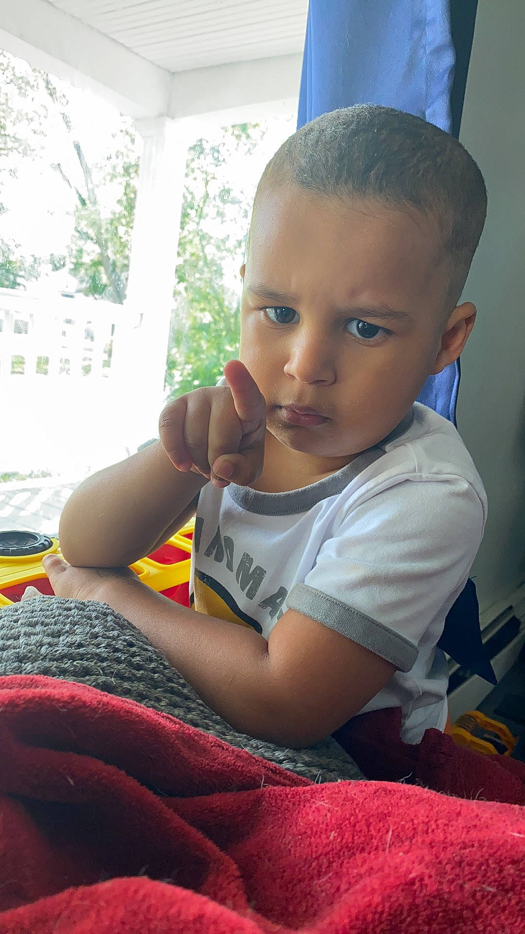 Aiden joined the competition — help win amazing prizes! child, chin, cool, elbow, fun, happy, human, joint, leisure, mammal, neck, nose, people, person, plant, shoulder, skin, t_shirt, thigh, toddler