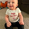Jettson is registered to the contest to win money with this photo: baby, child, infant, sitting, carpet, onesie, clothing, smiling, happy, indoor, toy, furniture, pants, footwear, face, head, person, home, valentines_day, cute