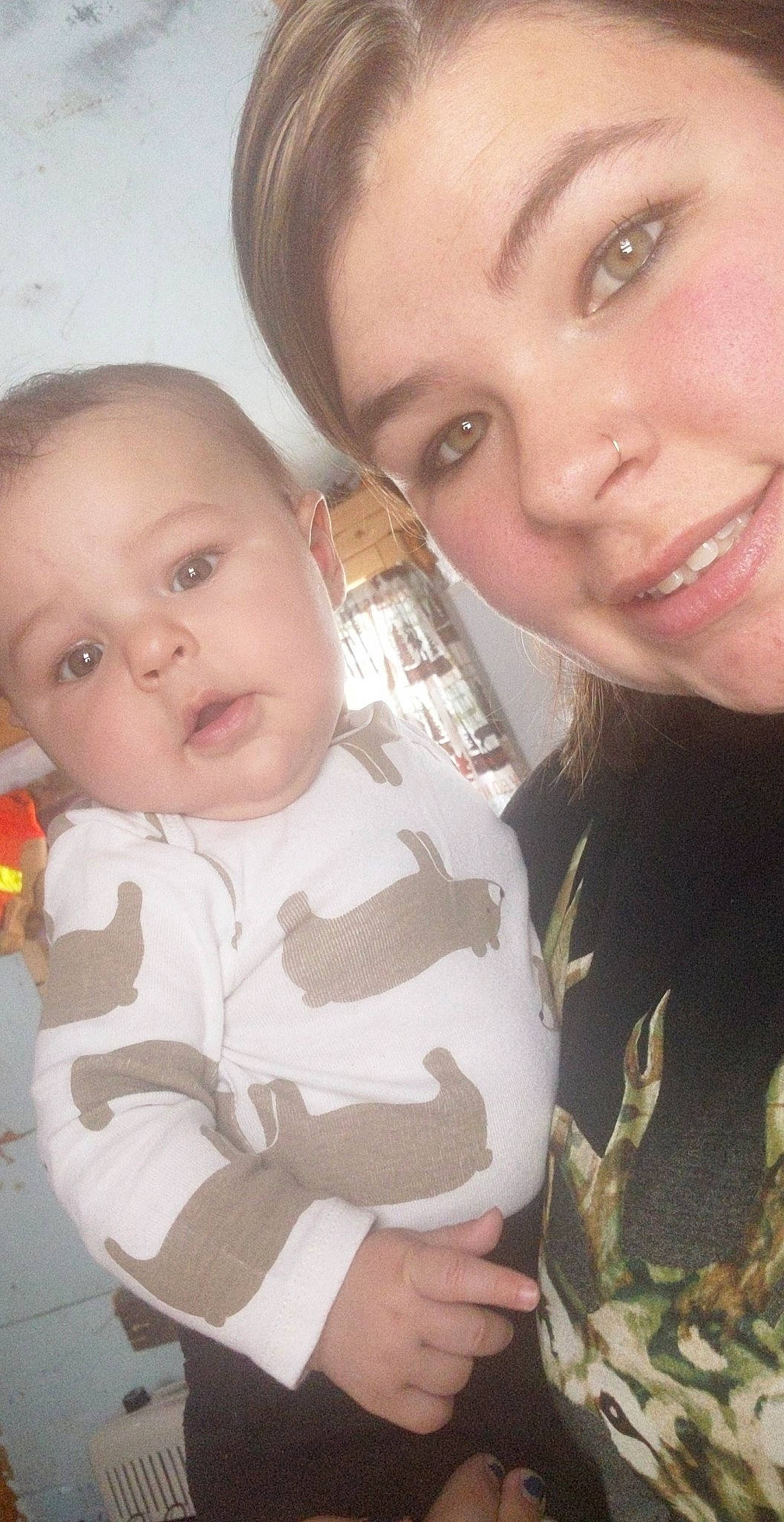 Kaine is registered to the contest to win money with this photo: baby, cheek, child, daughter, face, fun, happy, joy, lip, mother, nose, person, selfie, skin, smile, toddler