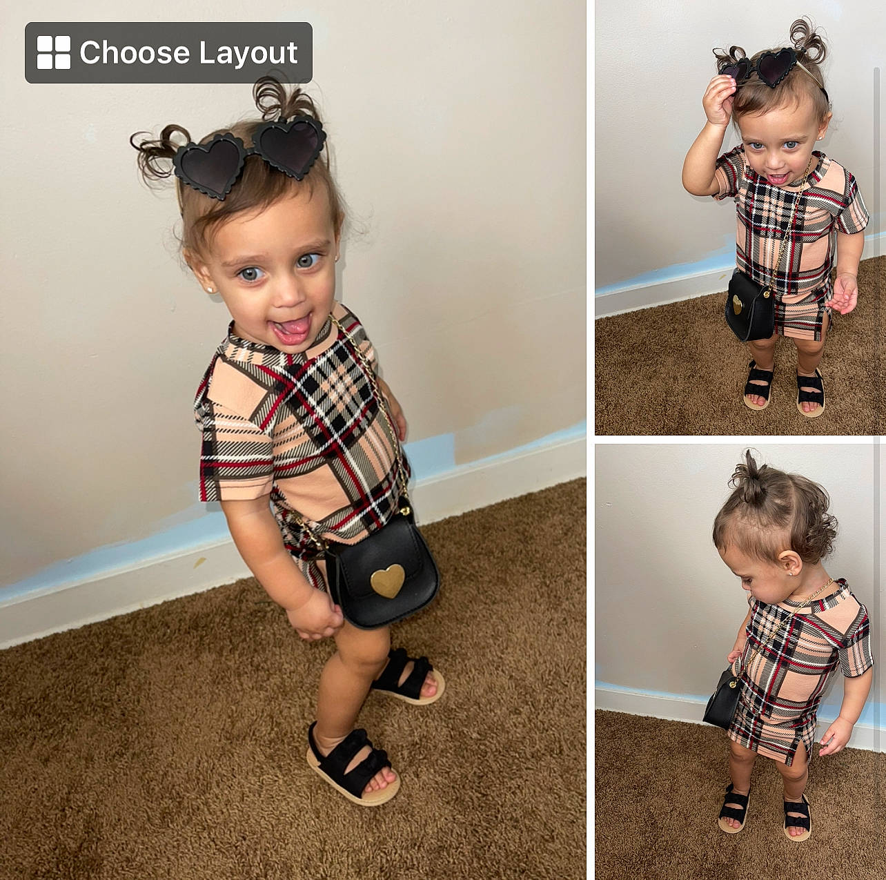 Alura is registered to the contest to win money with this photo: baby_toddler_clothing, black, child, clothing, collar, design, dress_shirt, fashion_accessory, flash_photography, footwear, hairstyle, neck, pattern, person, plaid, sleeve, smile, t_shirt, tartan, toddler