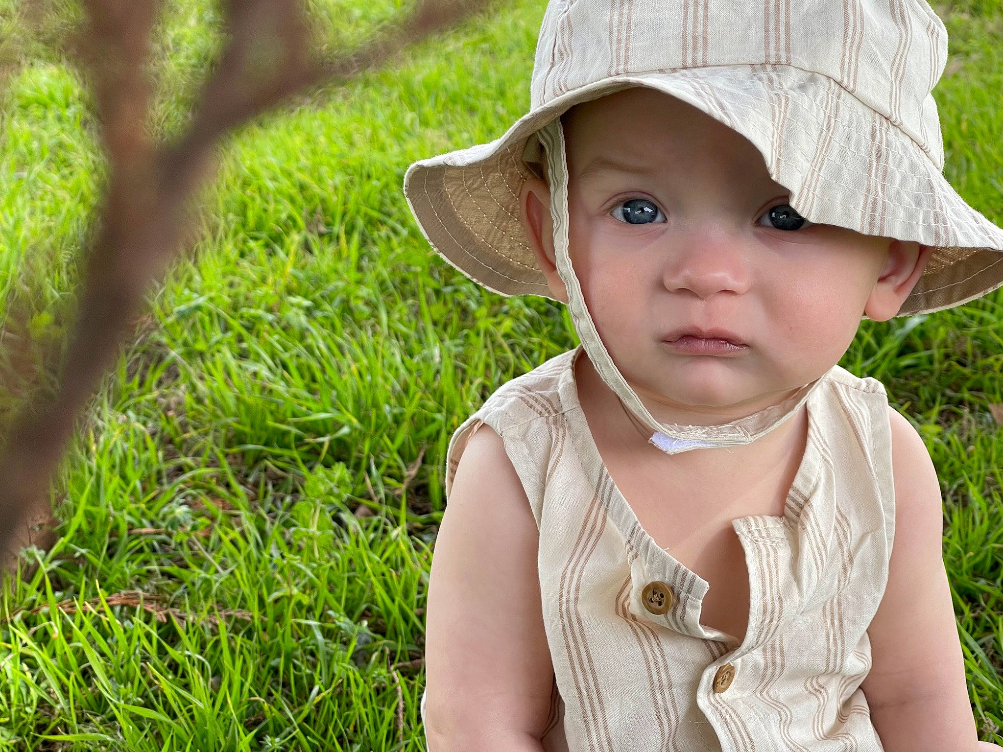 Joseph joined the competition — help win amazing prizes! baby, baby_toddler_clothing, cap, child, eye, fun, grass, grass_family, grassland, green, happy, hat, headgear, headwear, lip, people_in_nature, person, photograph, plant, skin