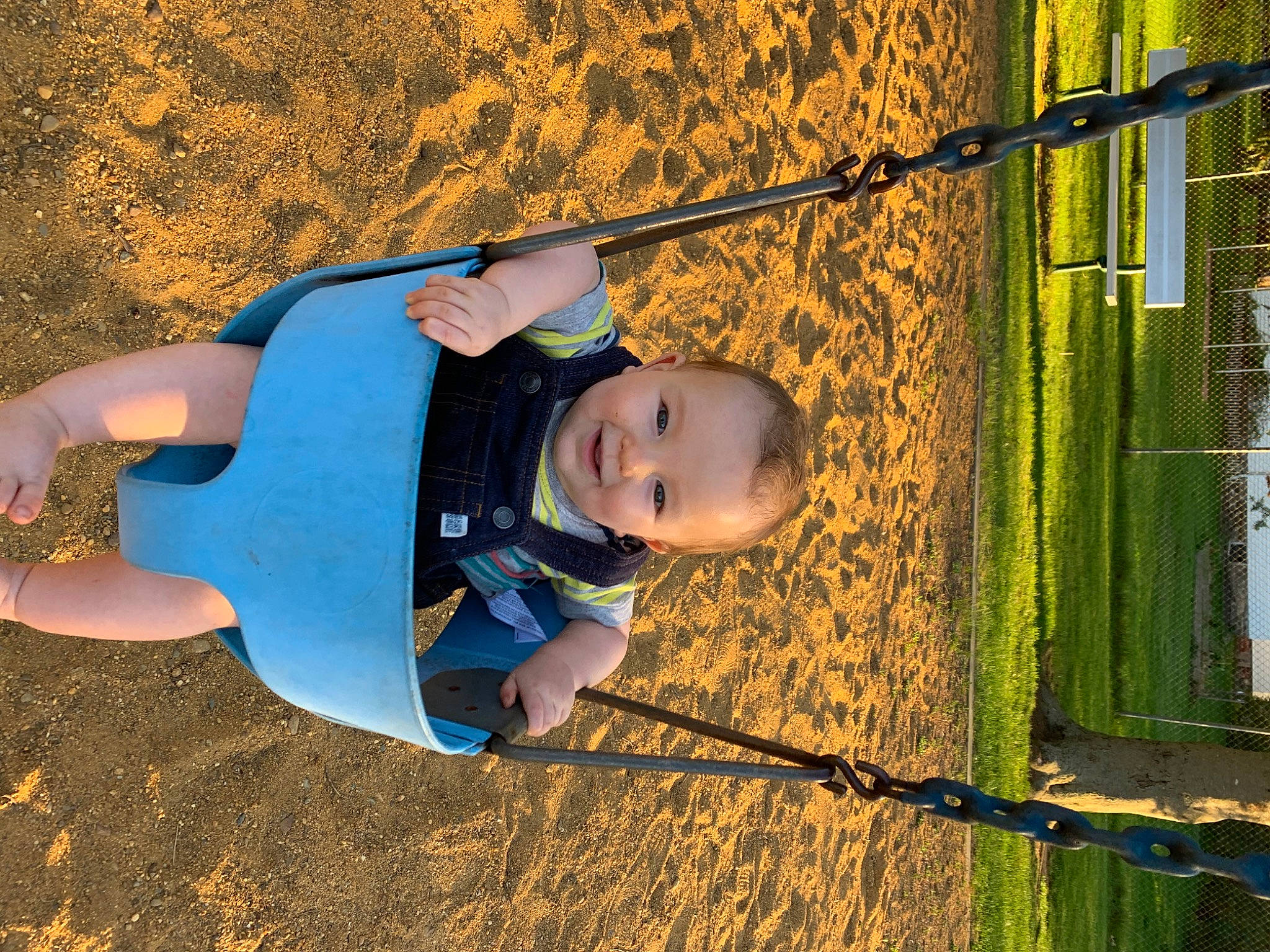 Theo joined the competition — help win amazing prizes! baby, baby_toddler_clothing, electric_blue, fun, grass, happy, human_body, leisure, morning, nature, people_in_nature, person, plant, smile, standing, sunlight, swing, tints_and_shades, toddler, tree