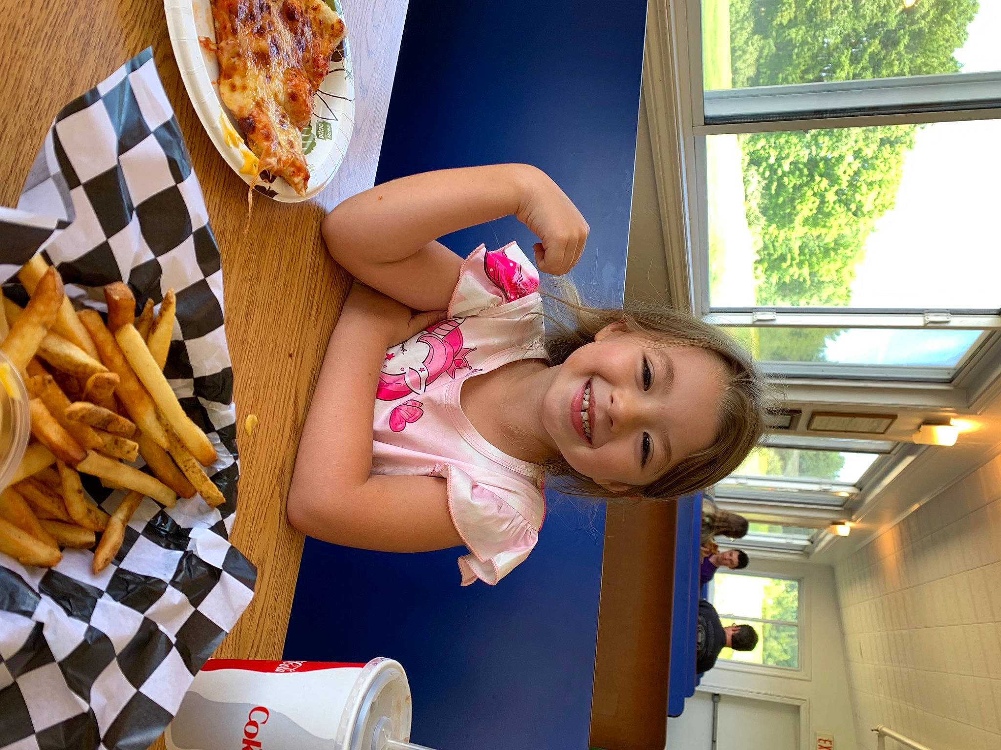 Luna joined the competition — help win amazing prizes! blurred, child, cuisine, dish, finger_food, food, french_fries, fun, happy, human_leg, joy, leisure, paper_towel, person, recipe, smile, tableware, thigh, toddler, toilet_paper