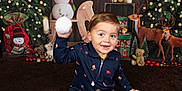 Tommy-lee joined the competition — help win amazing prizes! toddler, child, smiling, holiday, christmas, snowman, reindeer, tree, toy, pajamas, indoor, decorations, festive, candle, gift, plush, floor, playful, cute, holiday_season