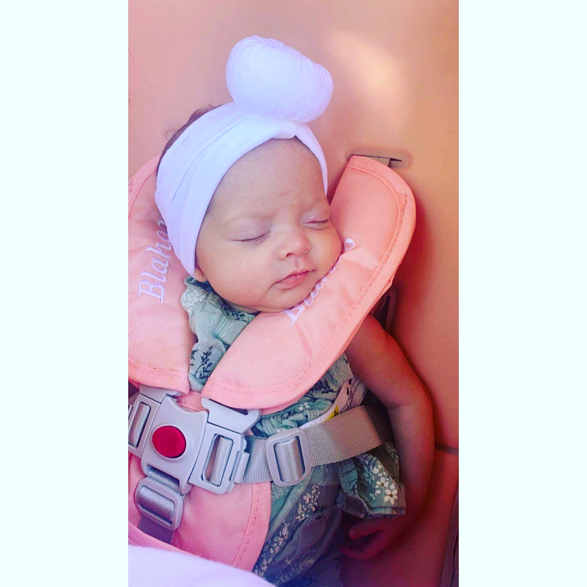 Amelia joined the competition — help win amazing prizes! arm, baby, baby_products, baby_safety, baby_sleeping, baby_toddler_clothing, beanie, cap, child, comfort, eyelash, fashion_accessory, happy, headwear, magenta, pattern, person, portrait_photography, sitting, sleeve