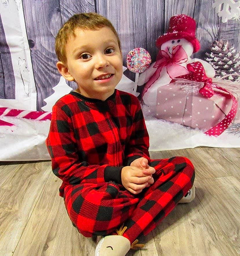Braxton joined the competition — help win amazing prizes! baby, baby_toddler_clothing, clothing, cool, dress, face, happy, head, human_body, joy, pattern, person, plaid, red, shoe, skin, sleeve, smile, tartan, textile