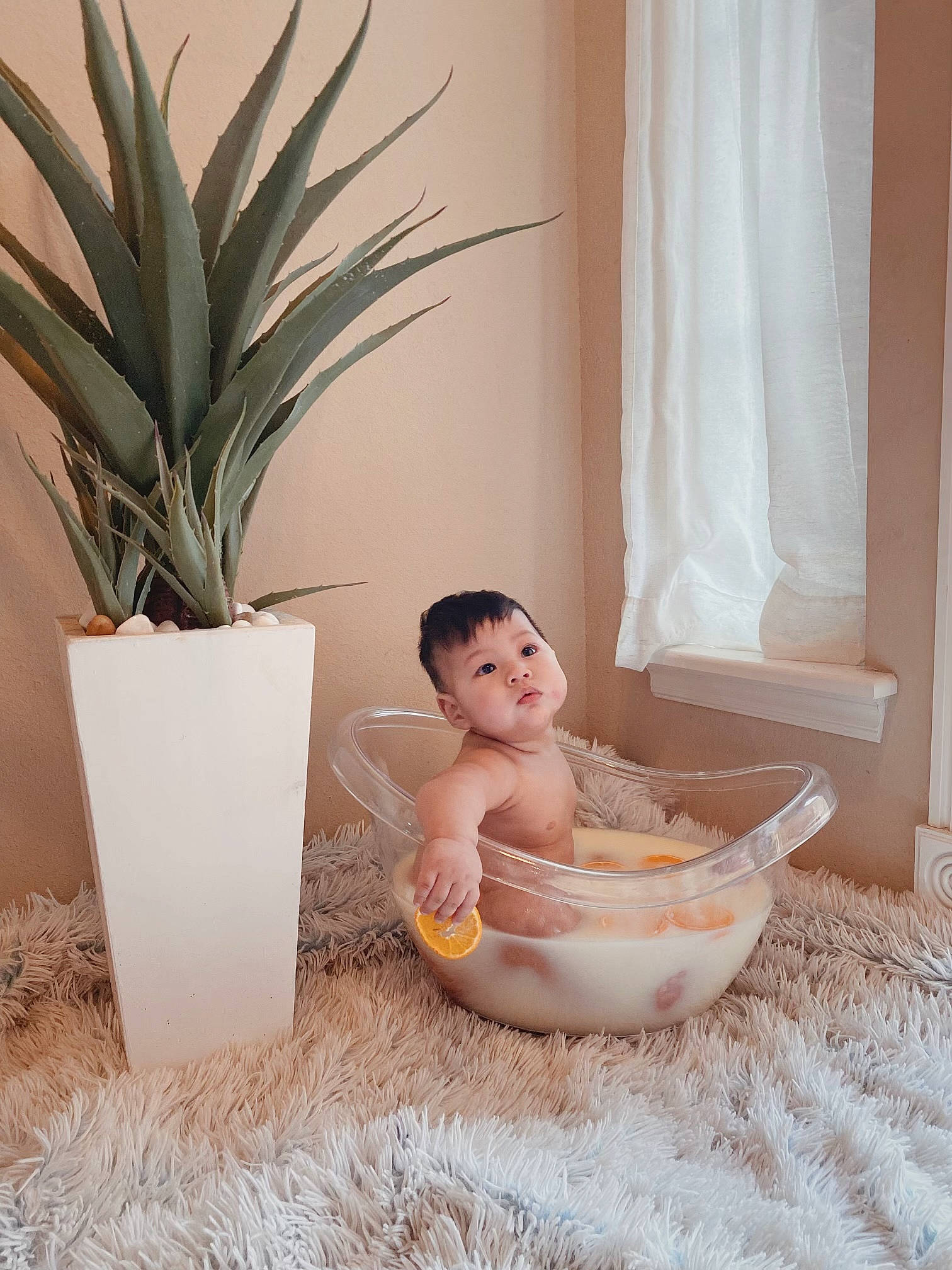 Jacobmang joined the competition — help win amazing prizes! arecales, baby, bathing, bathroom, bathtub, comfort, curtain, floor, flooring, flowerpot, house, houseplant, interior_design, linens, person, plant, plumbing, plumbing_fixture, room, smile