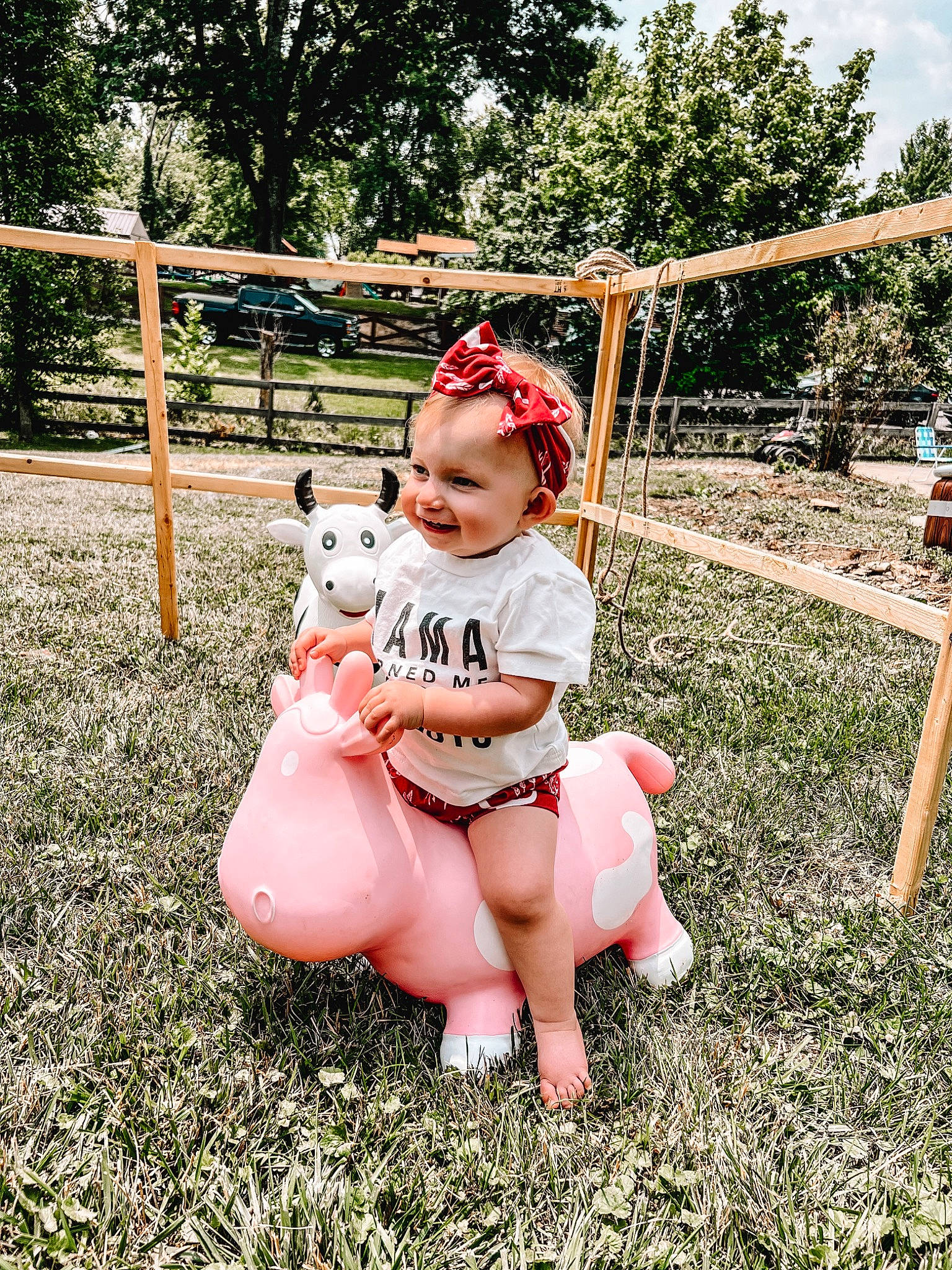 Jocelyn joined the competition — help win amazing prizes! baby, baby_toddler_clothing, dress, fawn, fun, grass, happy, headwear, joy, landscape, lawn, leisure, people_in_nature, person, pink, plant, play, recreation, sitting, sky