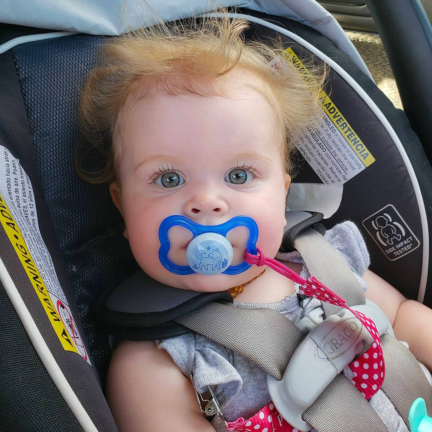 Luciana joined the competition — help win amazing prizes! auto_part, baby, baby_carriage, baby_in_car_seat, baby_products, baby_safety, baby_toddler_clothing, car_seat, cheek, child, comfort, eye, facial_expression, iris, mammal, person, product, skin, steering_wheel, toddler