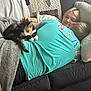 Ms Kitty is registered to the contest to win money with this photo: blanket, boy, calico_cat, cat, child, cozy, cuddle, family, fur, girl, hand_petting, home, indoor, nap, patterned_quilt, pet, pillow, relaxation, sofa, teal_shirt