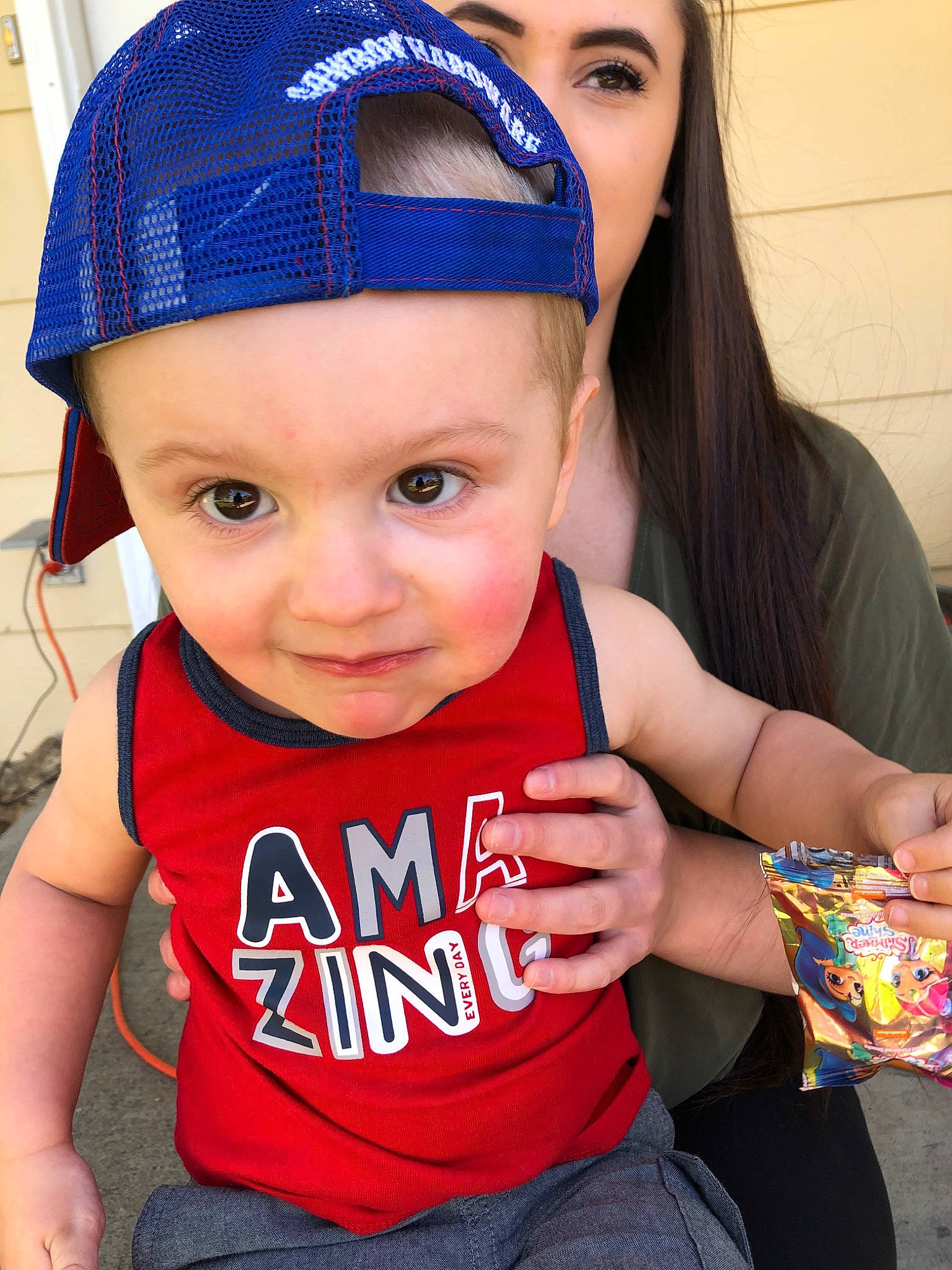 Kalvin joined the competition — help win amazing prizes! baby, bandana, baseball_cap, blue, cap, child, cool, fashion_accessory, hair_accessory, hat, headband, headgear, headwear, person, play, t_shirt, toddler, vacation